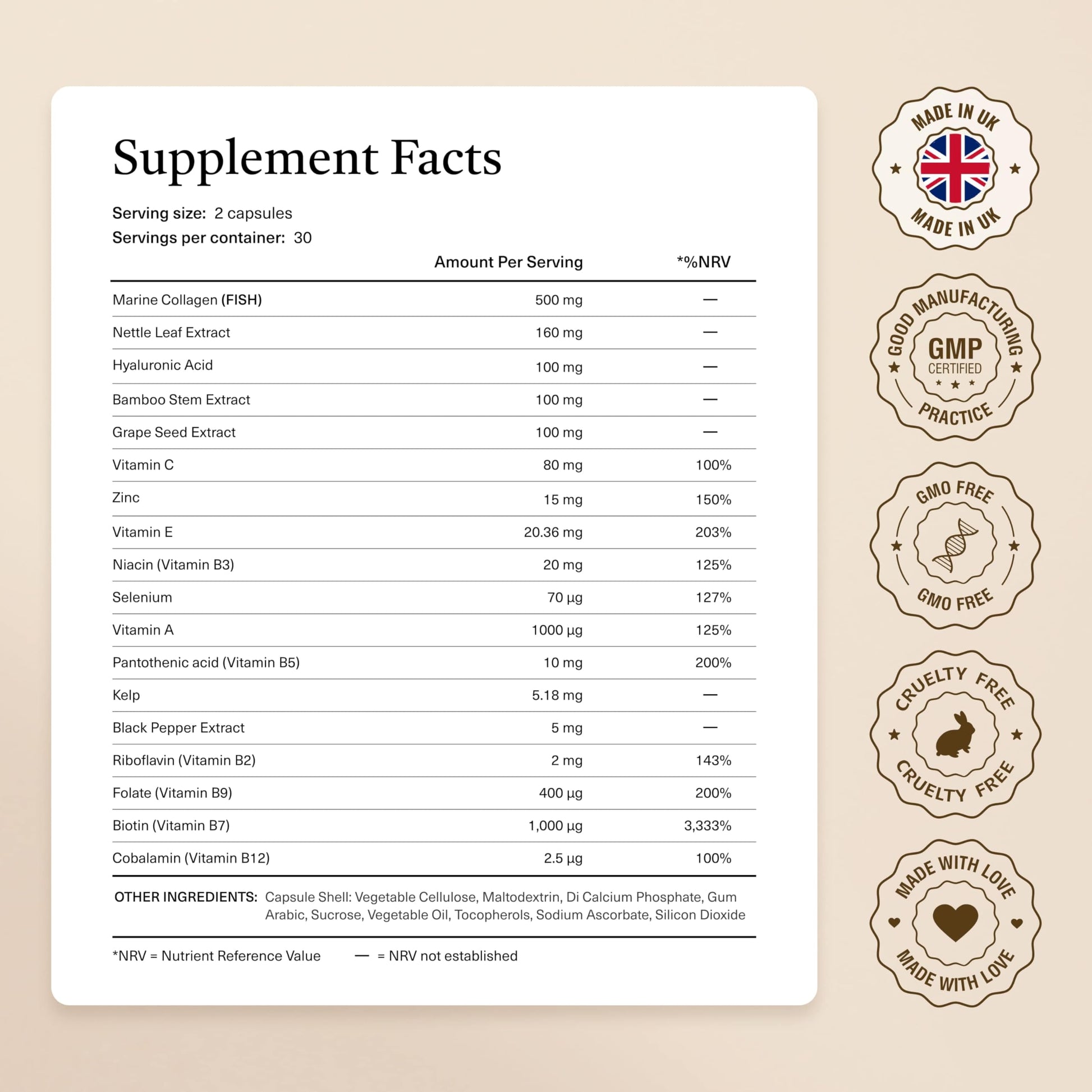 18-in-1 Hair Growth Supplement | Collagen, Hyaluronic Acid, Nettle, Silica, Biotin, Grape Seed Extract, Bamboo | Stronger, Thicker, Longer Hair – Supports Hair Volume, Shine, Scalp & Nail Health kailea buy supplements canada