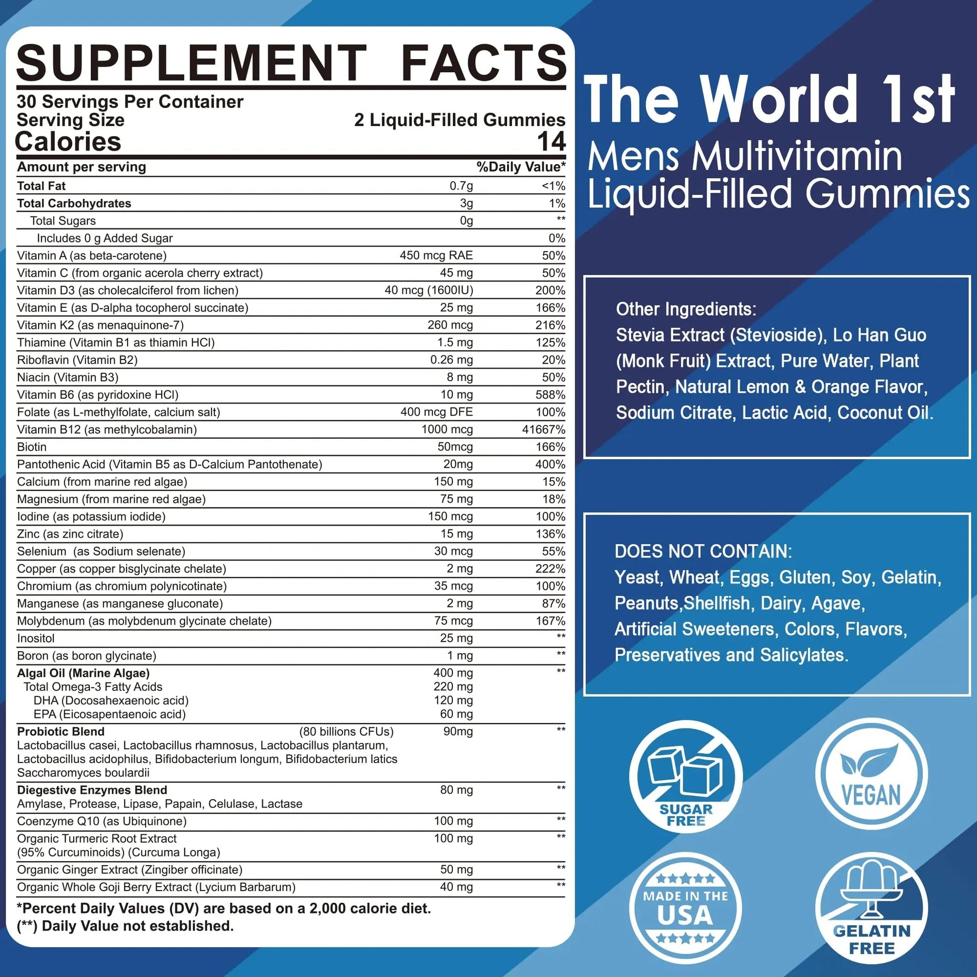 LILICARE Mens Multivitamins Gummies + Methylene Blue Gummies for Human LILICARE buy supplements canada