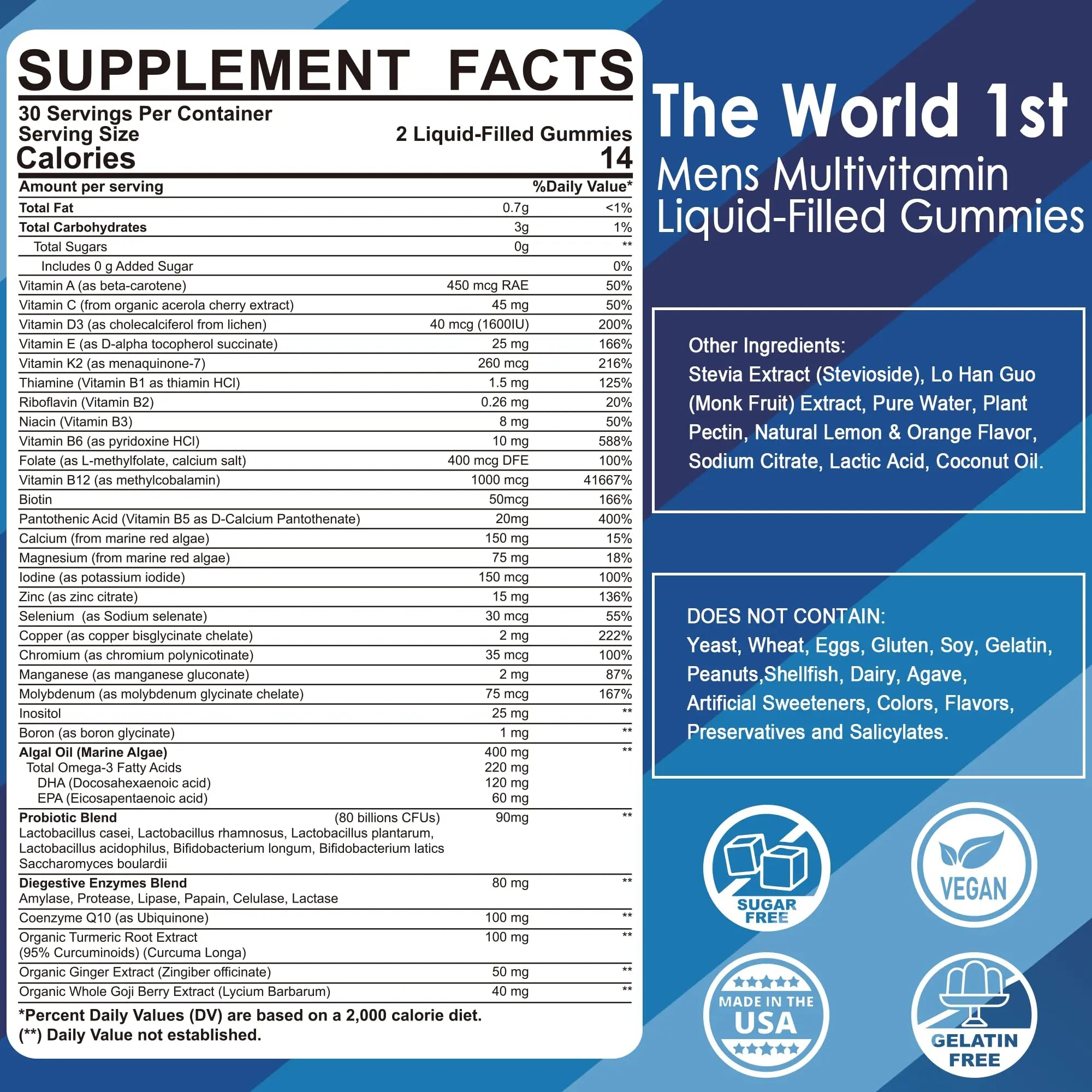 LILICARE Mens Multivitamins Gummies + Methylene Blue Gummies for Human LILICARE buy supplements canada