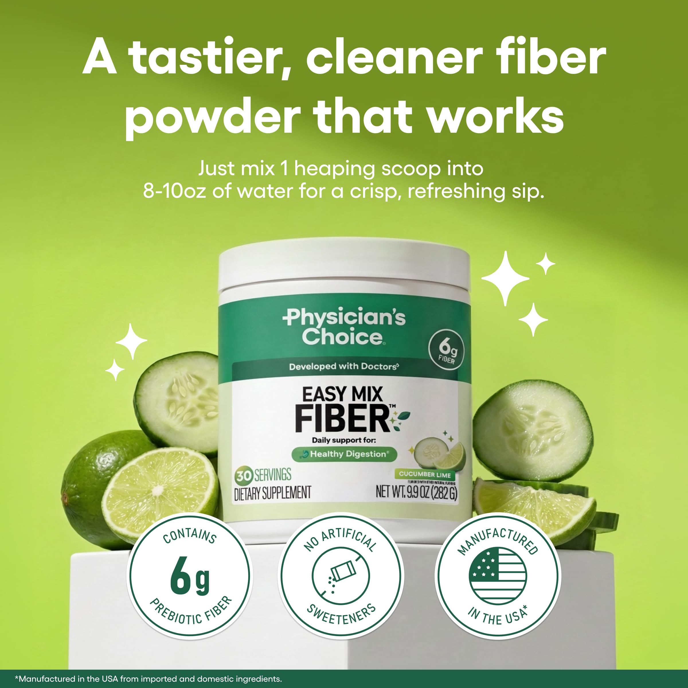 Physician's CHOICE Easy Mix Fiber for Digestive Health & Regularity - No Grit - Daily Prebiotic Soluble Fiber Powder Supplement Physician's CHOICE buy supplements canada