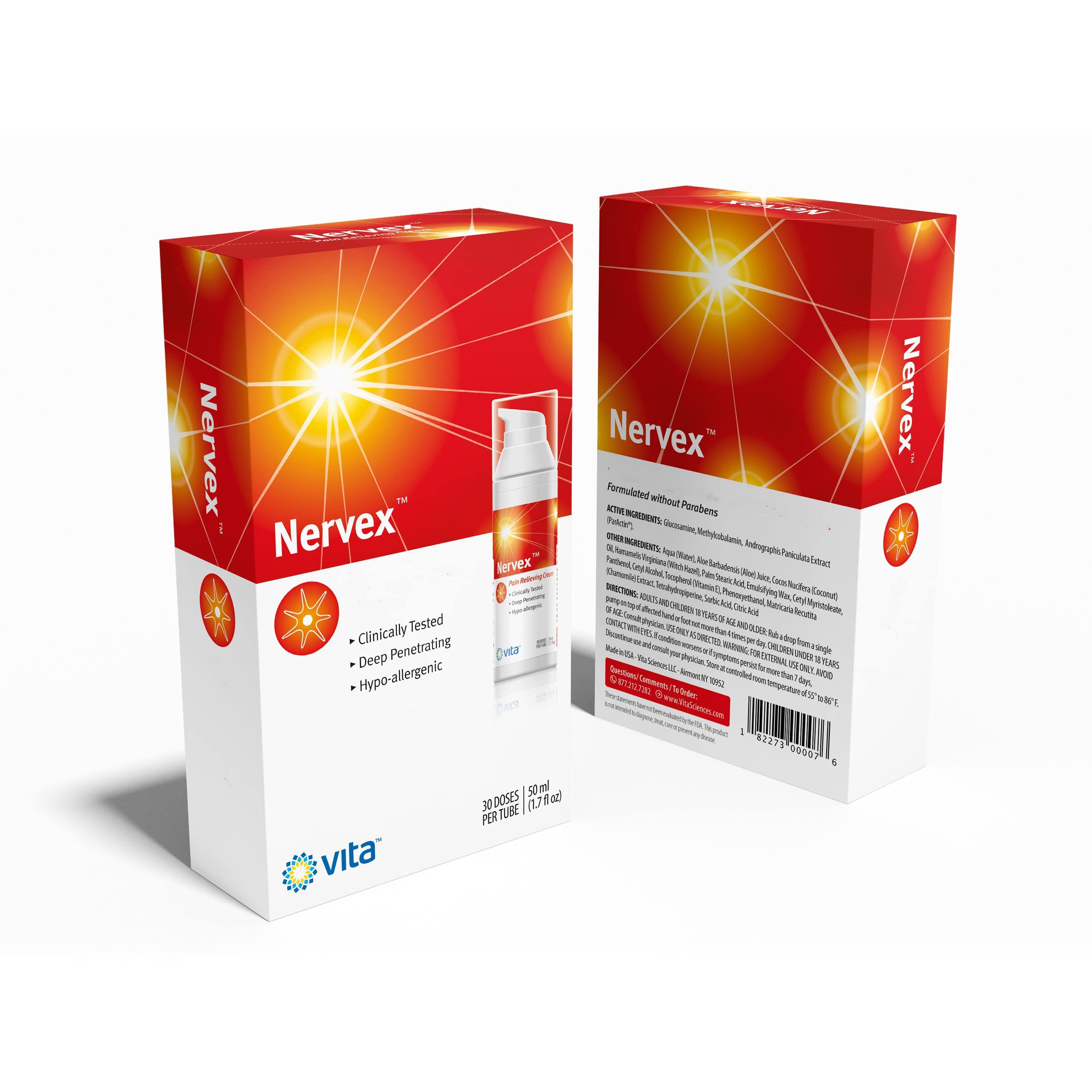 Vita Sciences Nervex Powerful Neuropathy Cream: Advanced Natural Relief for Peripheral Neuropathy, Fibromyalgia, and Fast Comfort Treatment for Feet, Hands, Legs, and Toes Vita Sciences buy supplements canada