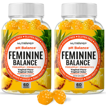 NutraPep Feminine Balance Probiotics Gummies for Women - Vaginal Health & Women's pH Balance Natural Gummy Supplement with Cranberry Pineapple Powder - Sugar Free Gluten Free Vegan (Pack of 2) NutraPep buy supplements canada