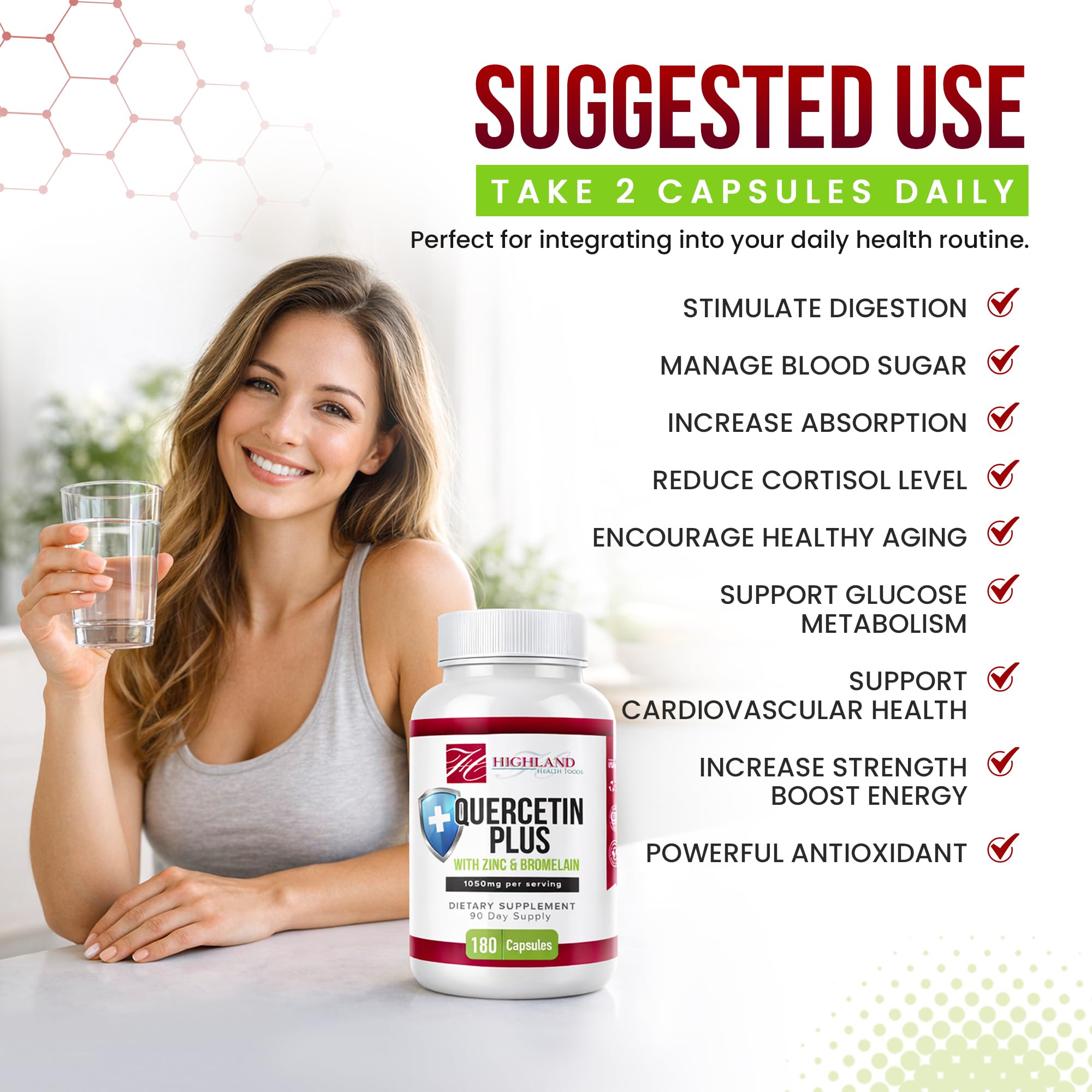 Highland Health Foods Quercetin Plus Bromelain and Zinc 180 Capsules - Immune Support Supplement for Adults, Teens, Seniors - Quercetin with Bromelain for Immune Support Highland Health Foods buy supplements canada