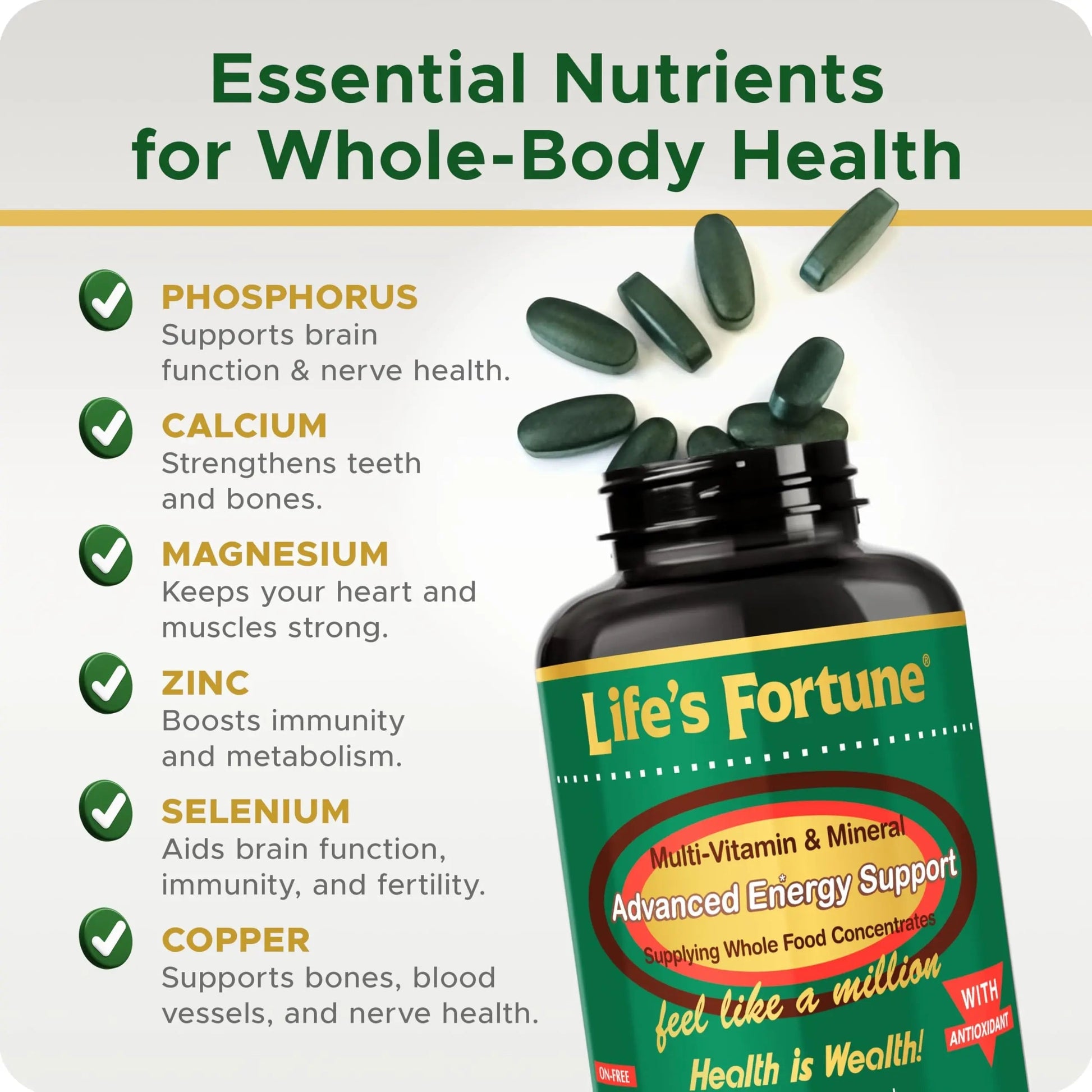 Life's Fortune Multivitamin & Mineral Supplement, Daily Natural Energy Source for Men & Women, with Superfood Greens Life's Fortune buy supplements canada