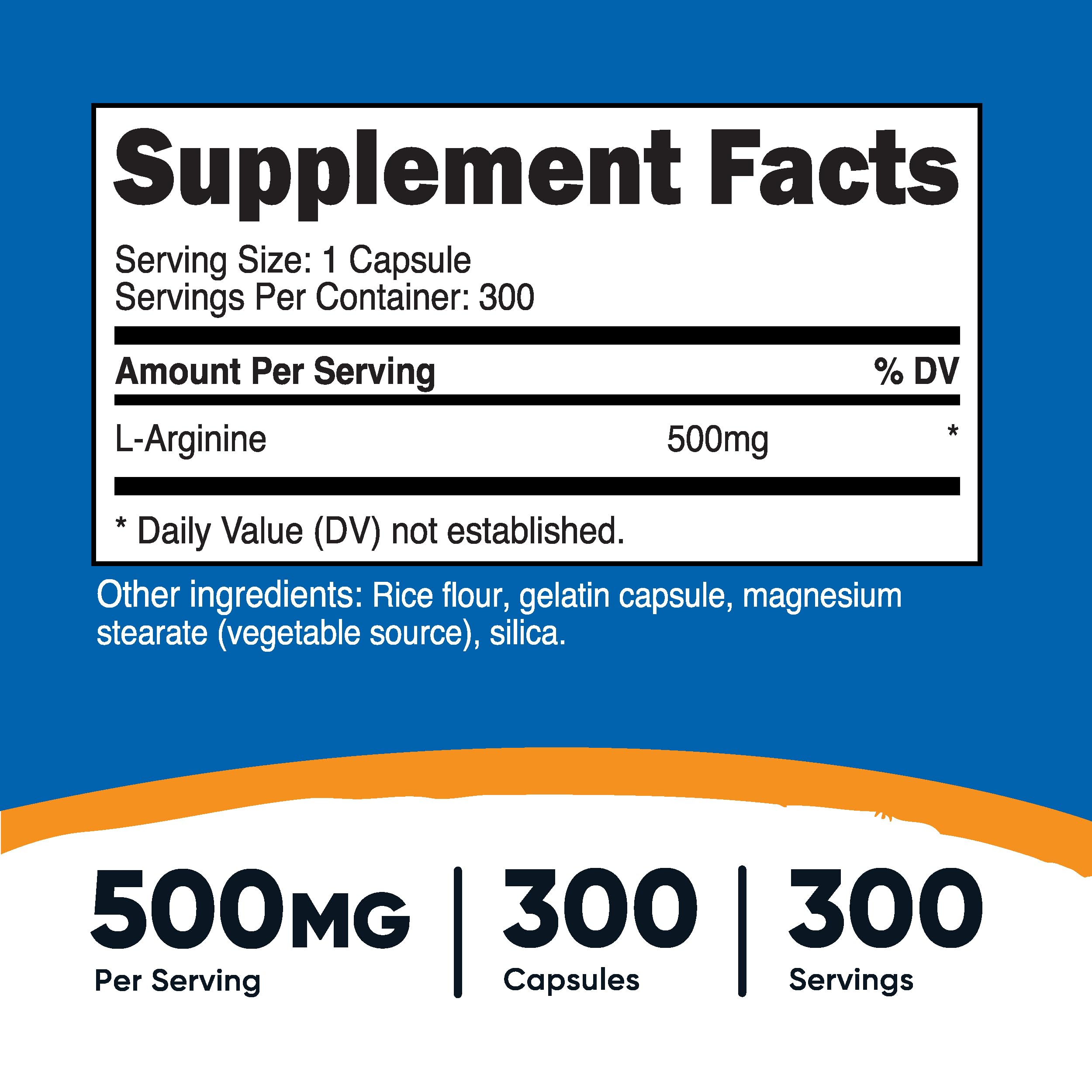 Nutricost L-Arginine 500mg, 300 Capsules - Gluten Free and Non-GMO Nutricost buy supplements canada