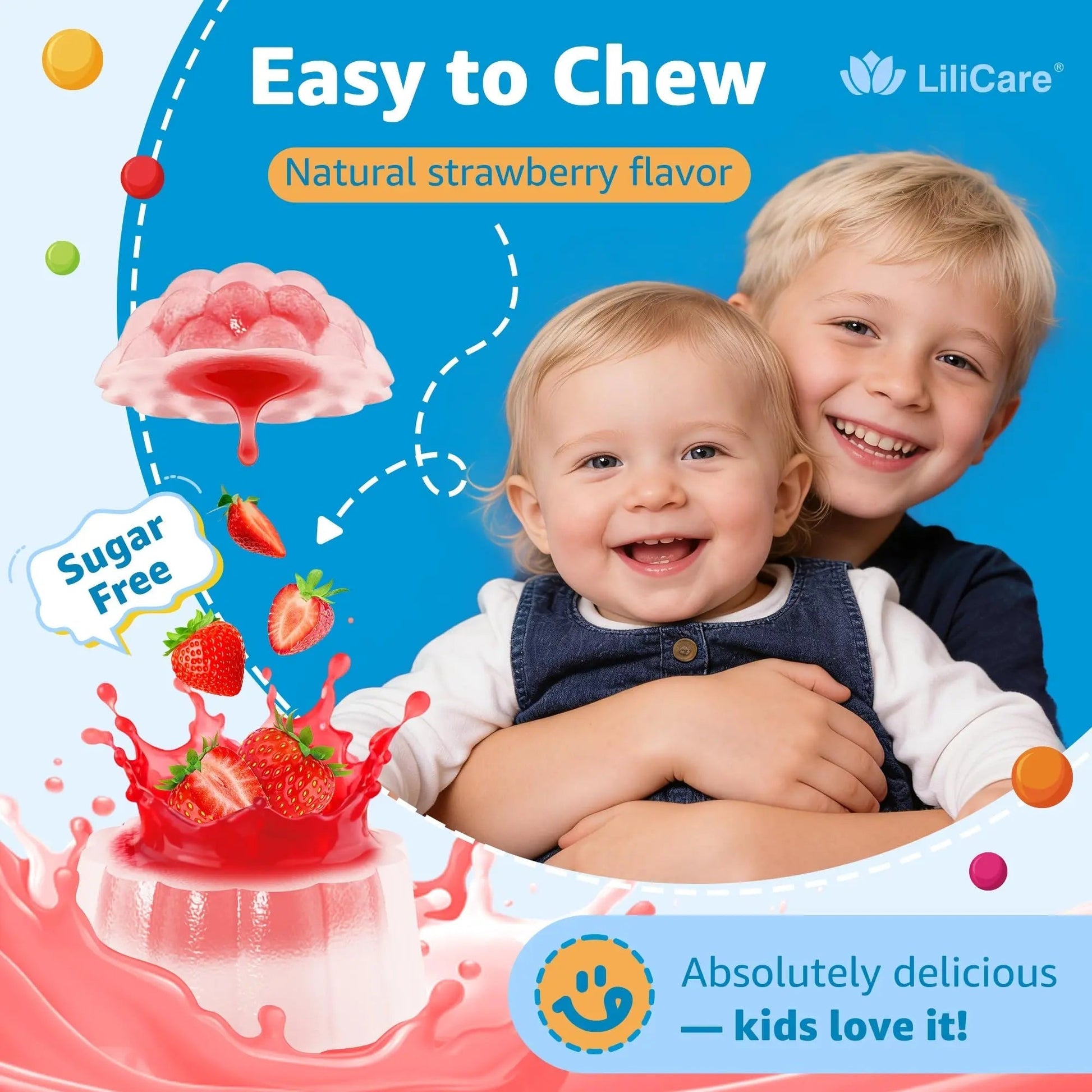 Toddler Multivitamin Gummies with Iron, Omega-3, ARA, Calcium, Prebiotic | Methylated Vitamins for Kids Ages 2+ | Overall Support | LILICARE buy supplements canada