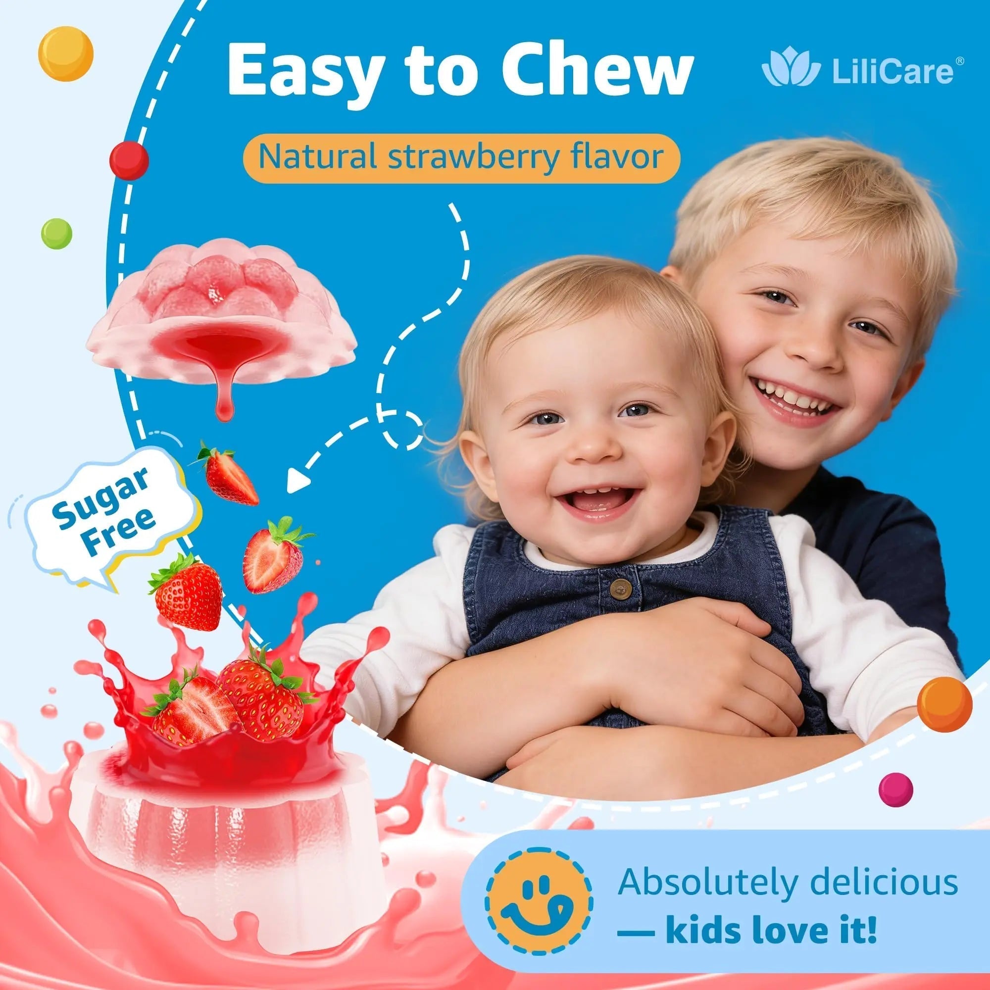 Toddler Multivitamin Gummies with Iron, Omega-3, ARA, Calcium, Prebiotic | Methylated Vitamins for Kids Ages 2+ | Overall Support | LILICARE buy supplements canada
