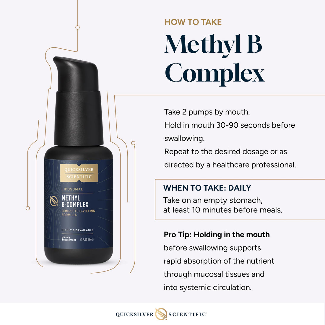 Quicksilver Scientific Methyl B Complex - Liquid Vitamin with Superior Liposomal Absorption of Vitamin B12, Folate, Vitamin B6, Riboflavin, Biotin, Pantothenic Acid, Vitamin B1, Niacin (50 ml) Quicksilver Scientific buy supplements canada