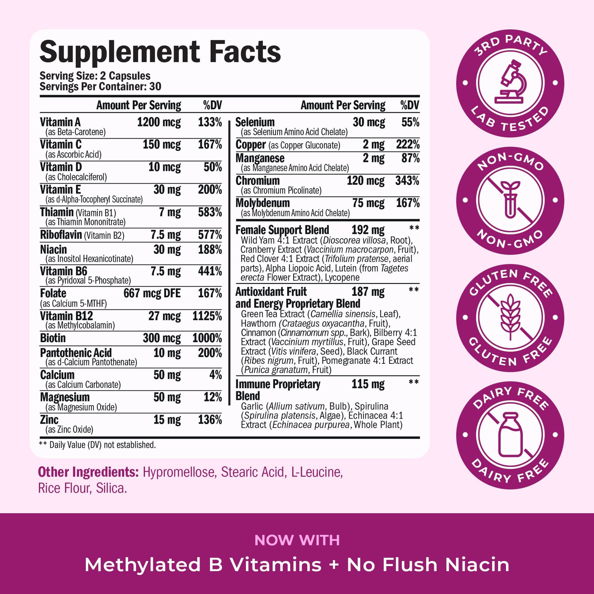 Methylated Multivitamin for Women w/Bioavailable Vitamins, Chelated Minerals, Vitamin D, B12, C, A & Zinc for Energy, Focus and Immune Health Vimerson Health buy supplements canada