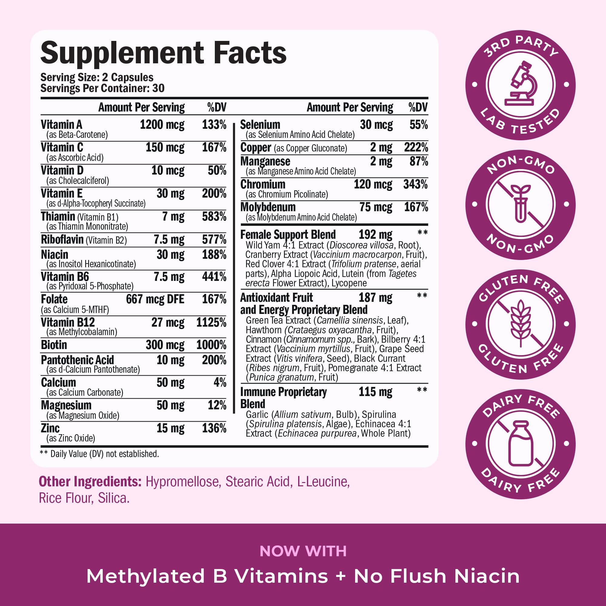 Methylated Multivitamin for Women w/Bioavailable Vitamins, Chelated Minerals, Vitamin D, B12, C, A & Zinc for Energy, Focus and Immune Health Vimerson Health buy supplements canada