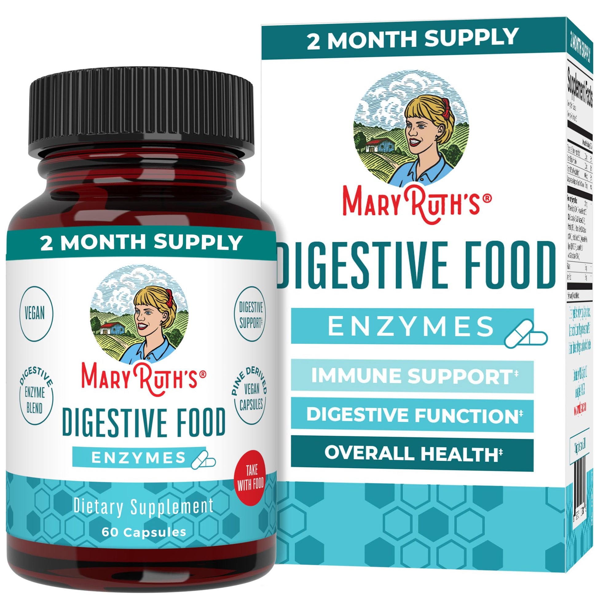 MaryRuth Organics Digestive Enzymes | Up to 2 Month Supply | Vegan Digestive Health Aid and Gut Health Enzyme Complex | Over 12 Enzymes | Vitamins B6 & B12 MARYRUTH'S buy supplements canada
