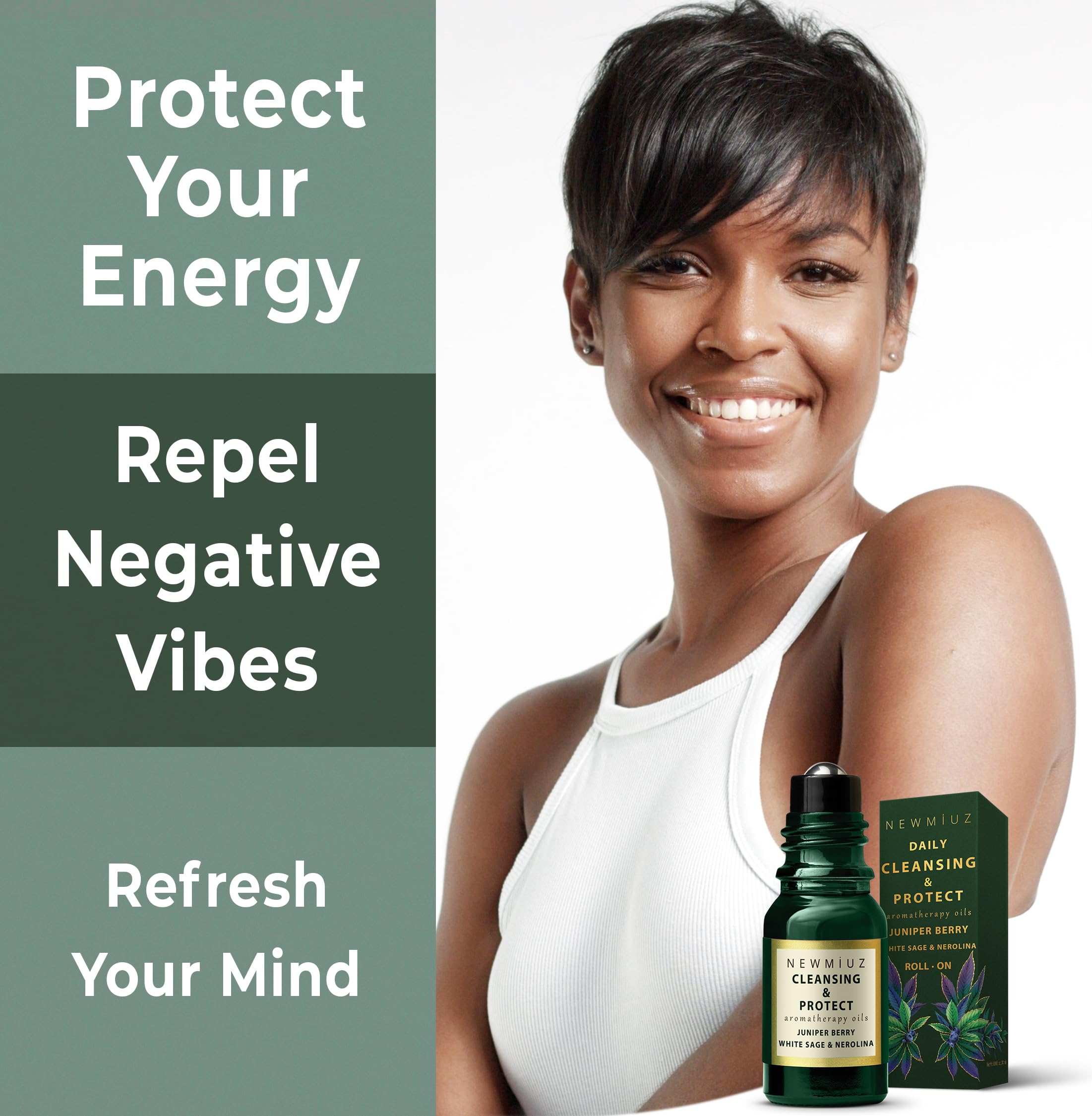 Headache Roll On Stick Peppermint Rosemary and Eucalyptus & Cleansing and Protect Juniper Berry White Sage with Nerolina Pack of 2 New Miuz buy supplements canada