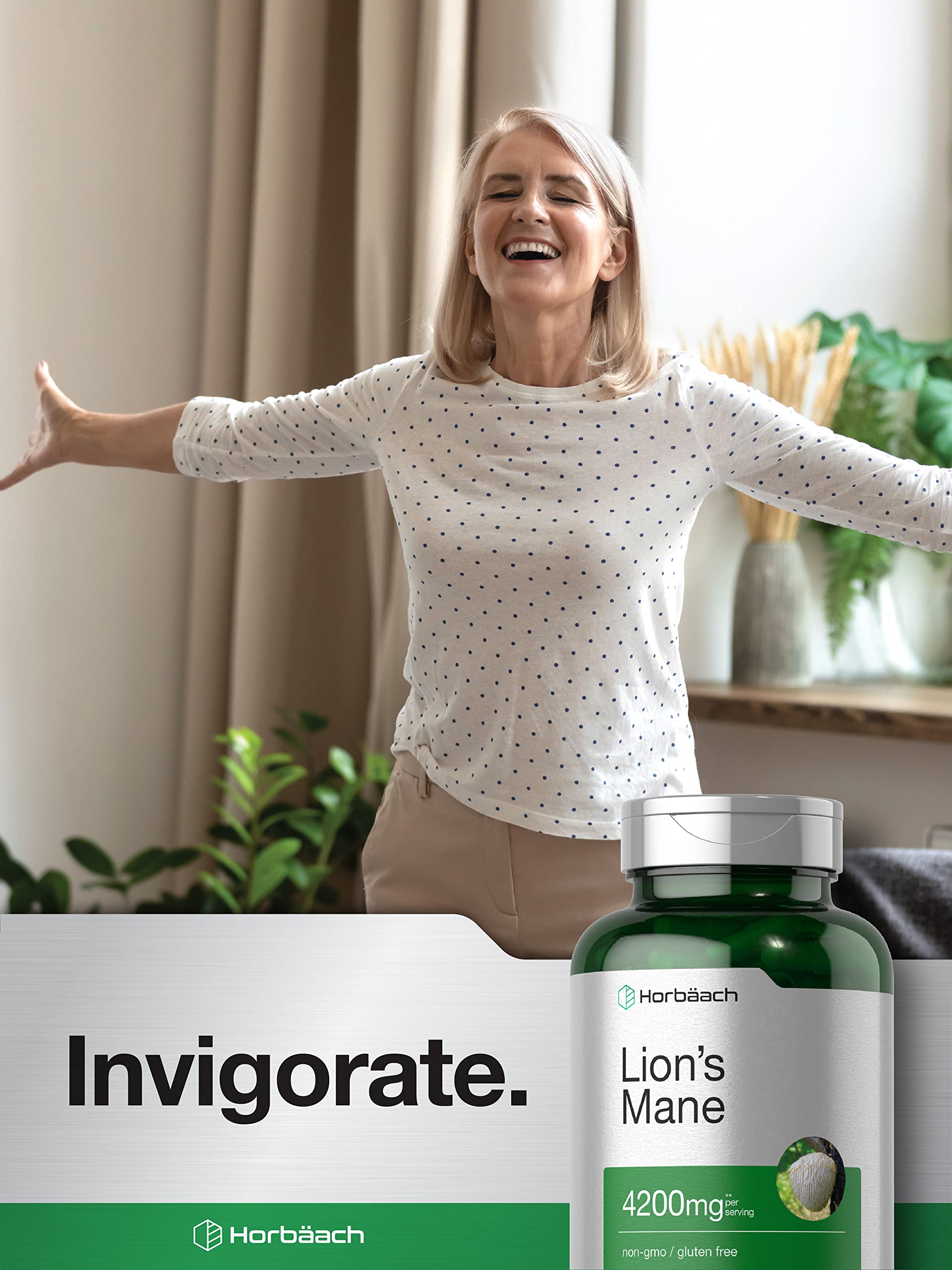 Horbäach Lions Mane Mushroom Extract | 4200mg | 120 Capsules | Vegetarian Horbäach buy supplements canada