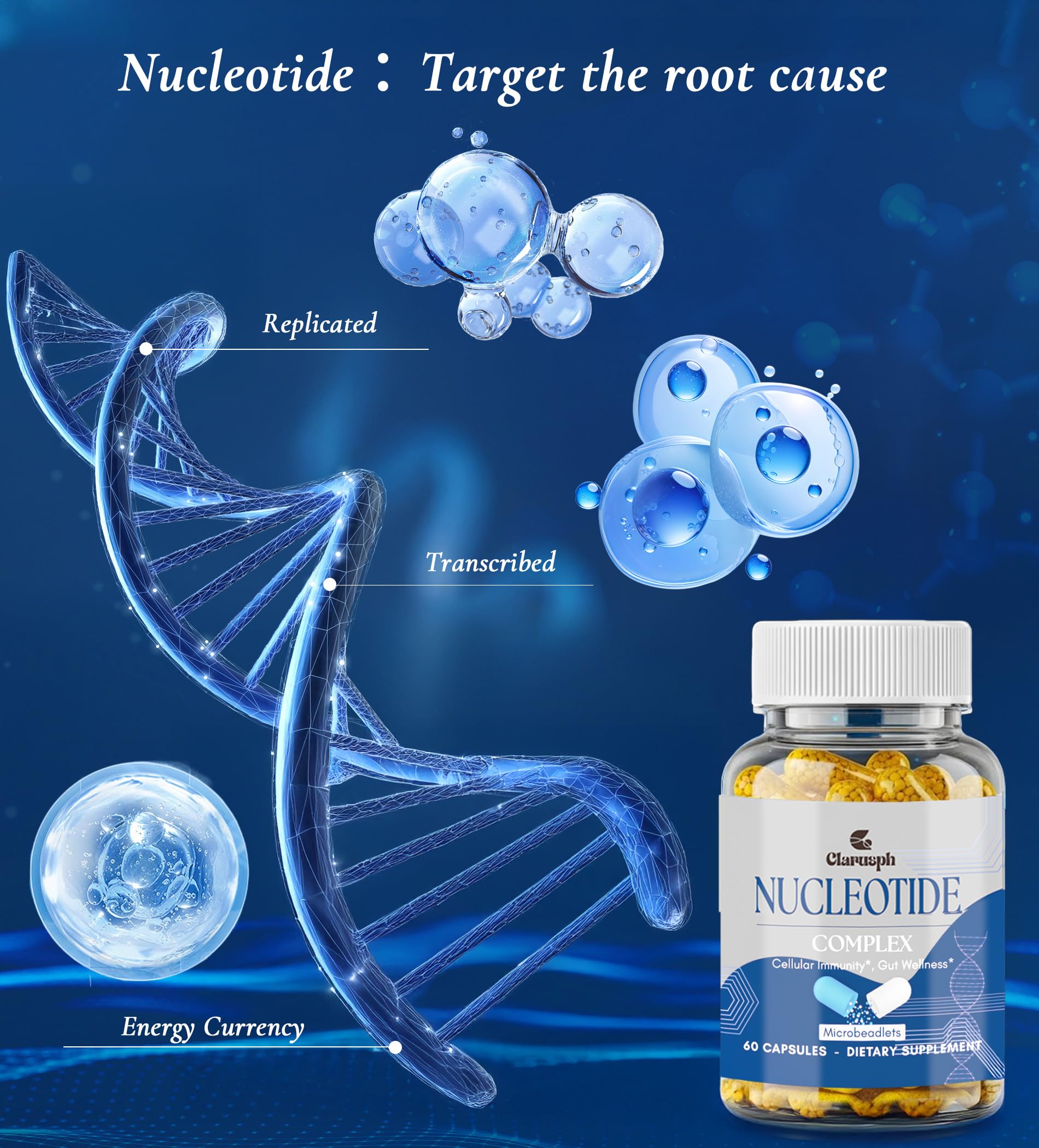 Clarusph Immunity* Supplement, Immune* Nucleotide Complex Blend 400mg Including AMP, CMP, GMP, UMP, Nucleo Immune*, 120 Capsules Clarusph buy supplements canada