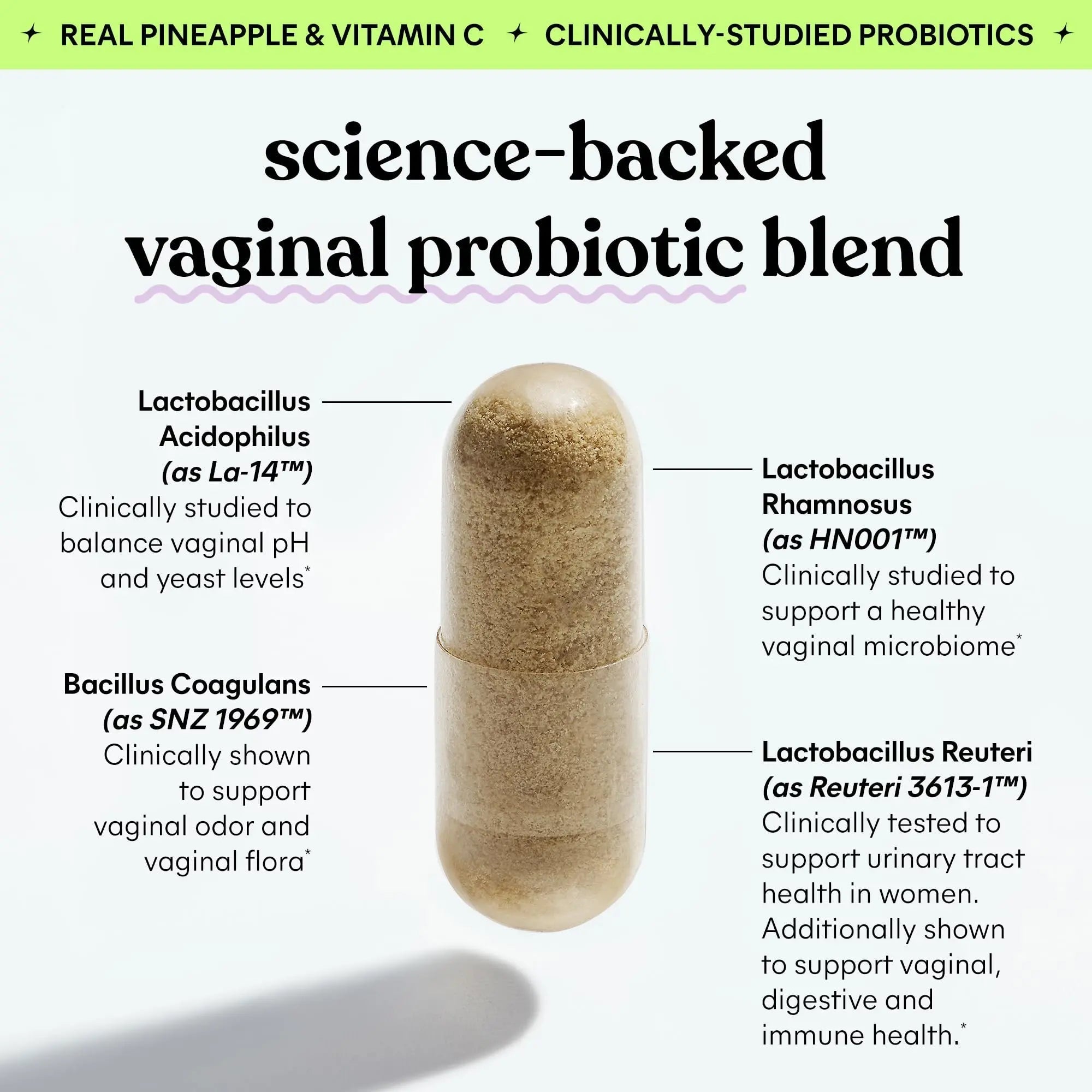 Lemme Purr Vaginal Probiotics for Women - Promotes pH Balance, Healthy Vaginal Odor & Urinary Tract Health w/Lactobacillus Blend, Clinically Tested Strains, Pineapple & Vitamin C - 60 Veggie Capsules Lemme buy supplements canada