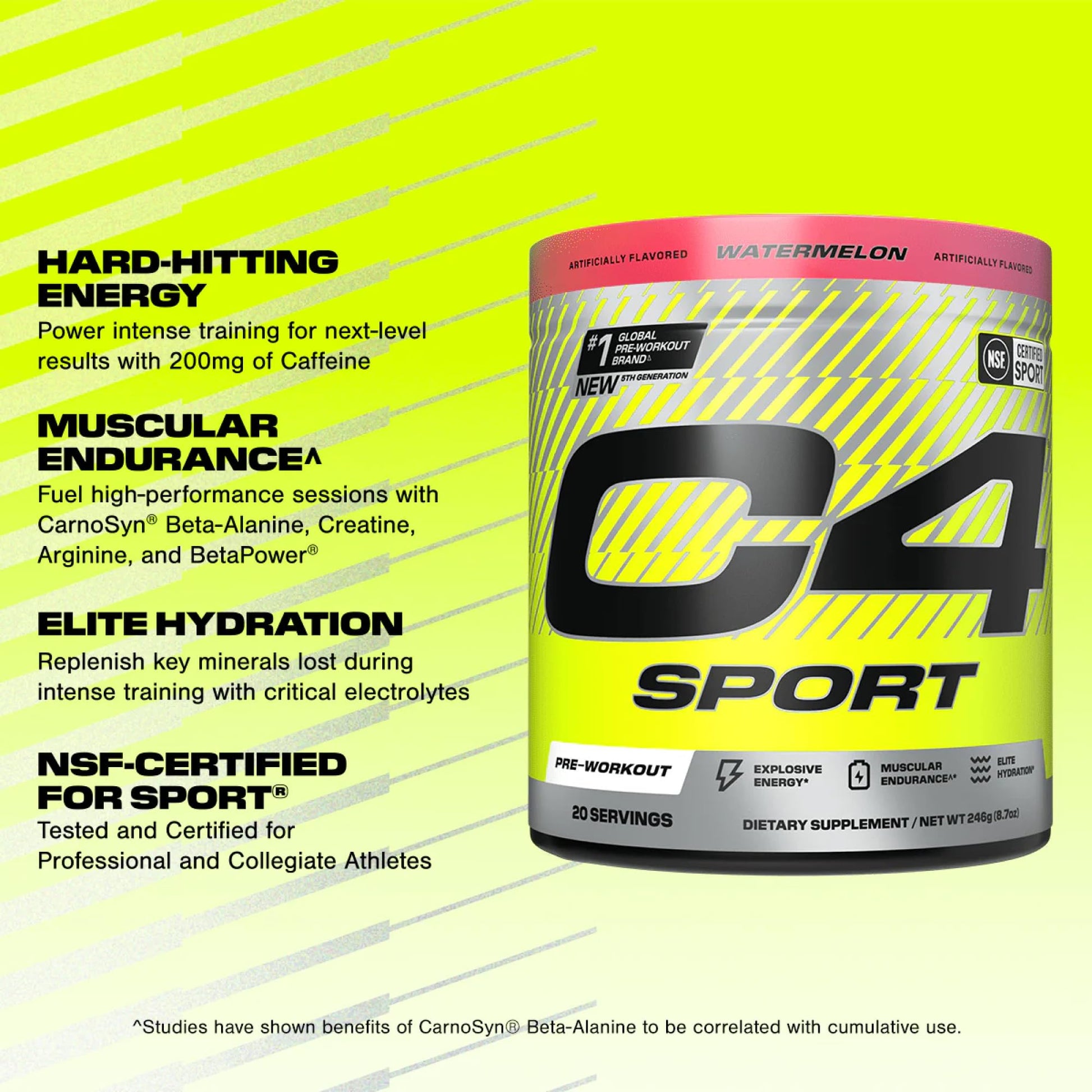 Cellucor C4 Sport Pre Workout Powder - NSF Certified for Sport - Elite Hydration - 200mg Caffeine + Creatine + Beta-Alanine C4 buy supplements canada
