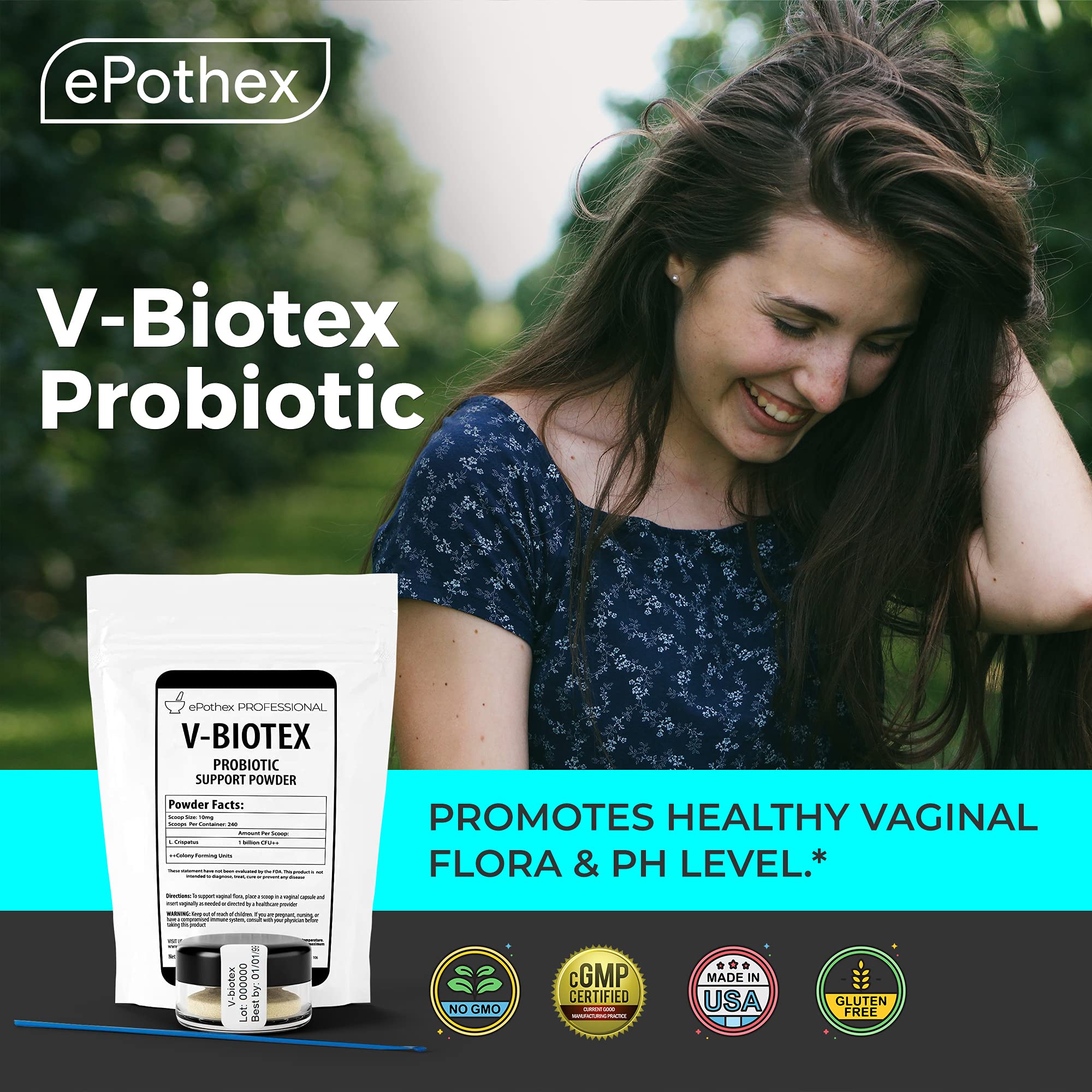 EPOTHEX V-Biotex - Pure L. Crispatus Probiotic Powder | Vaginal Probiotic | Promotes Vaginal & Urinary Health EPOTHEX buy supplements canada