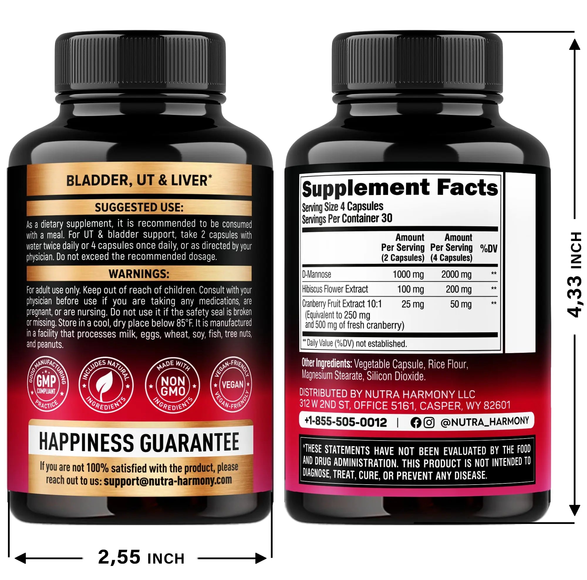 NUTRAHARMONY D-Mannose with Cranberry & Menopause Capsules NUTRAHARMONY buy supplements canada