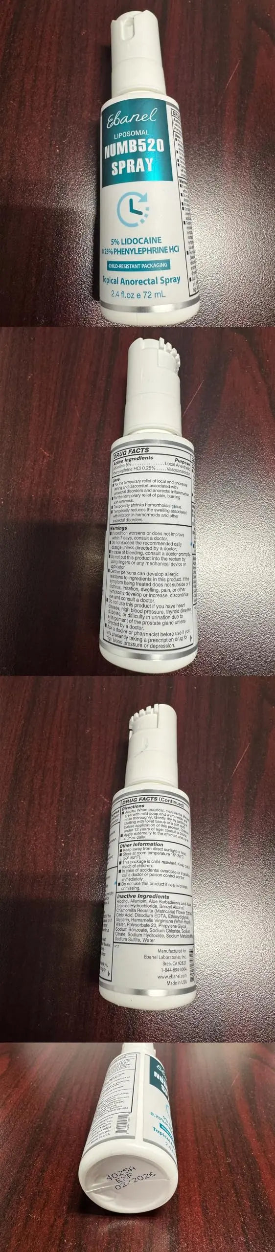 Ebanel 5% Lidocaine Spray Pain Relief Numb520 Burn Itch Relief Numbing Spray for Skin, Topical Anesthetic Postpartum Hemorrhoid Treatment with Phenylephrine for Local and Anorectal Uses EBANEL LABORATORIES buy supplements canada