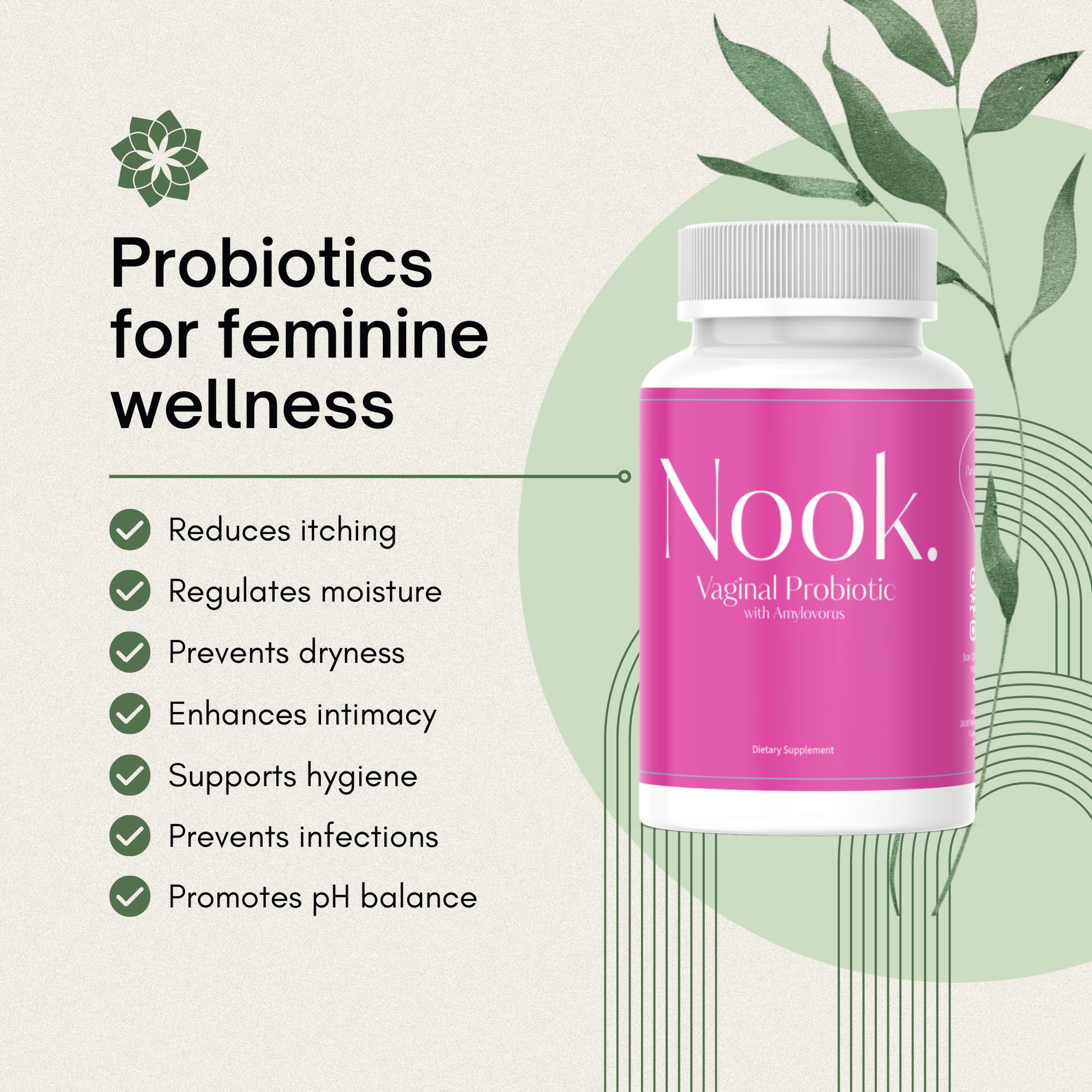 Nook Vaginal Probiotics for Women - pH Balance & Odor Control Feminine Health Supplements Nook buy supplements canada