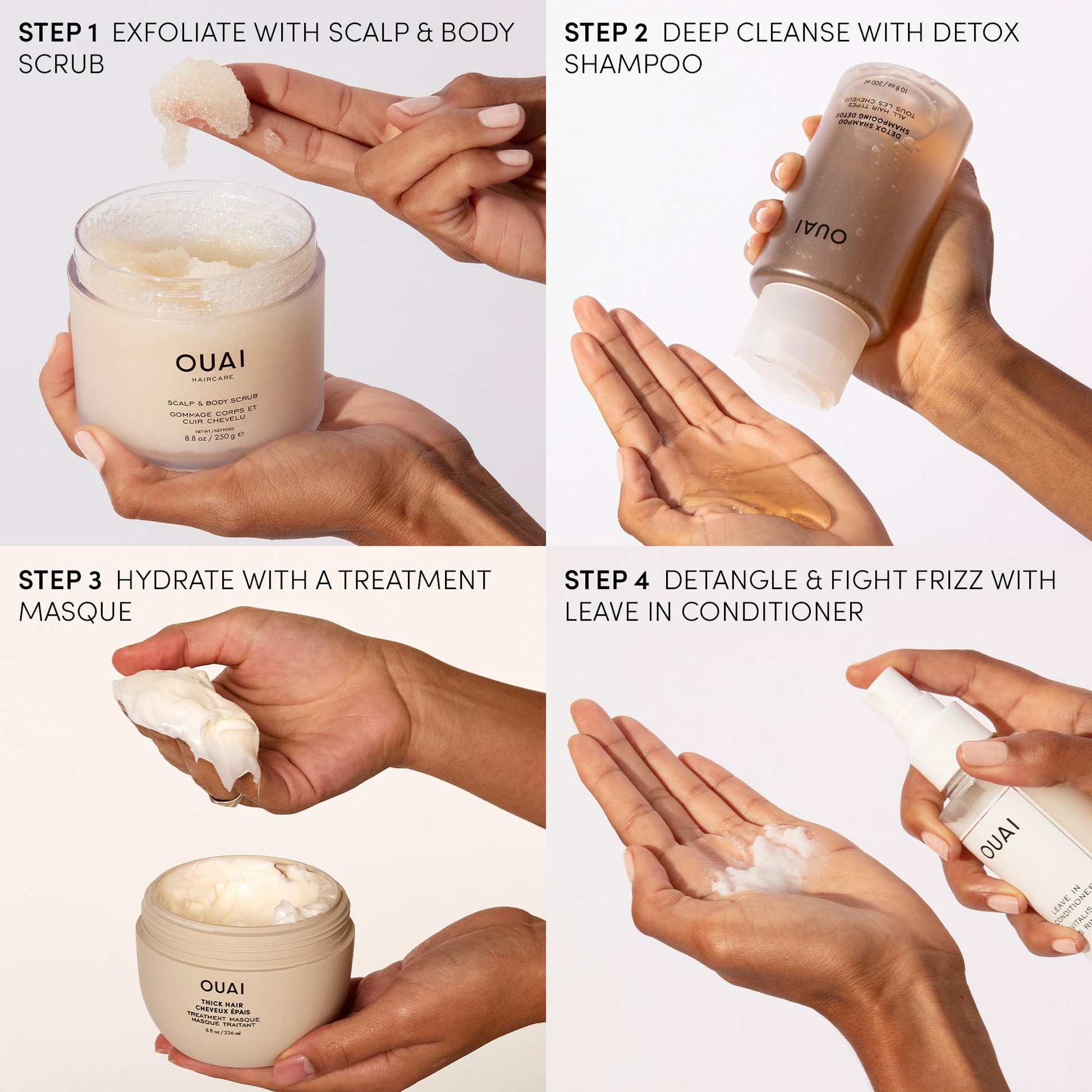 OUAI Detox Shampoo & Medium Hair Conditioner Bundle - Clarifying Shampoo for Build Up, Dirt, Oil, Product and Hard Water & Hydrating Conditioner for Medium Hair (2 Count) OUAI buy supplements canada