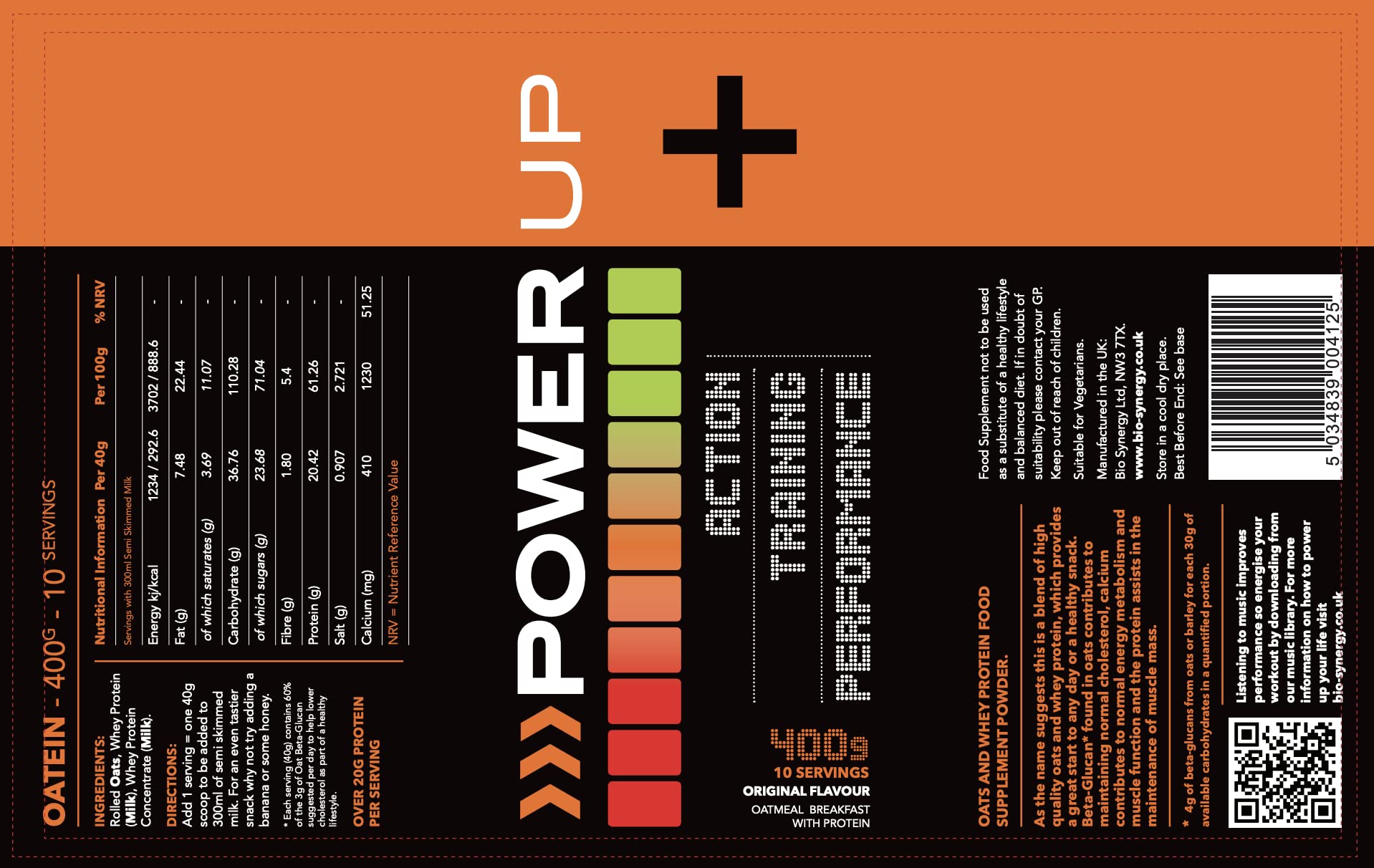 ActiVeman Oatein- 20g Protein per Serving- High in Fibre- Delicious On-The-Go Bio-Synergy buy supplements canada