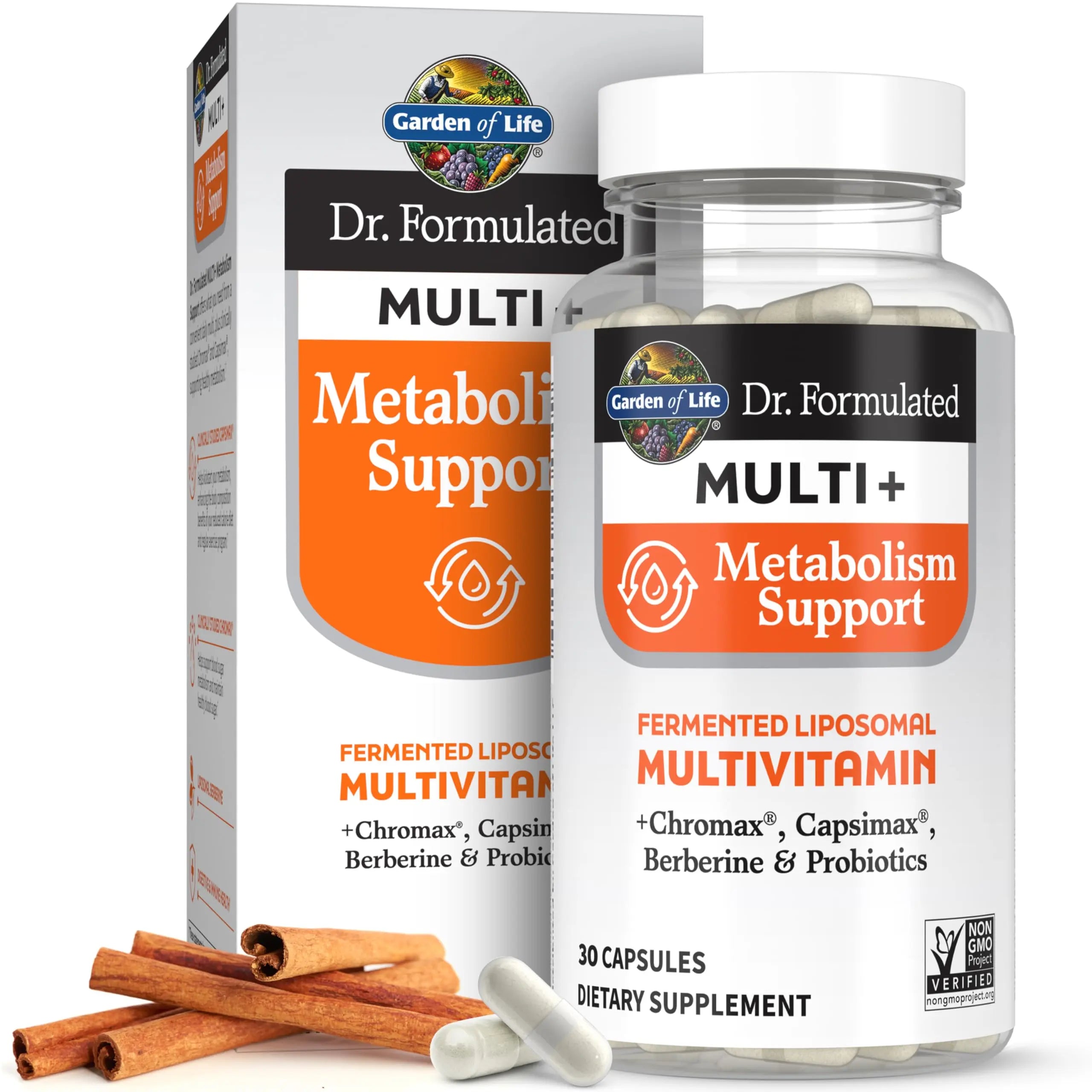 Garden of Life Dr. Formulated Multi+ Metabolism Support - Fermented Liposomal Multivitamin + Chromax, Capsimax, Berberine & Probiotics - 30 Capsules Garden of Life buy supplements canada