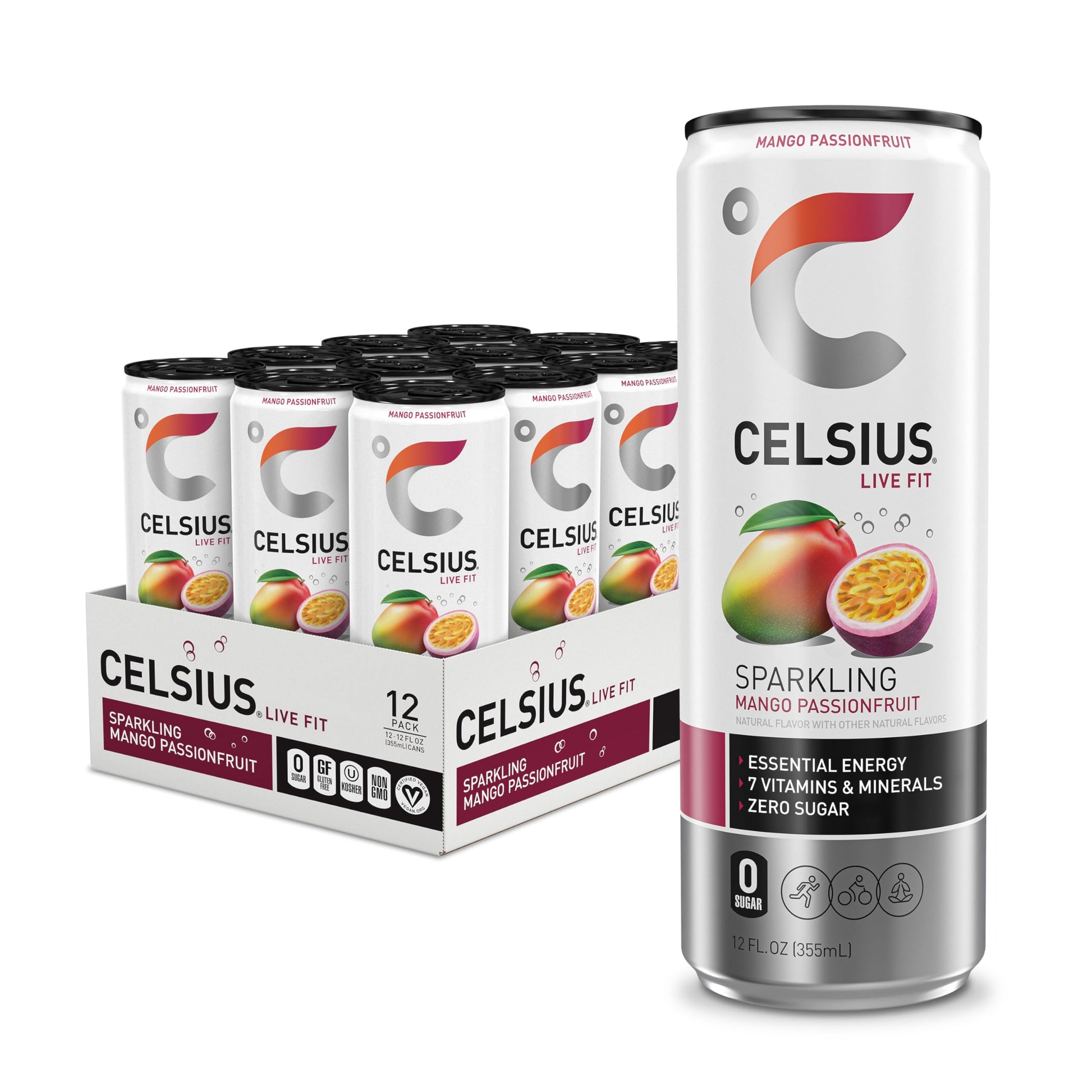 CELSIUS Sparkling Mango Passionfruit, Functional Essential Energy Drink 12 Fl Oz CELSIUS buy supplements canada