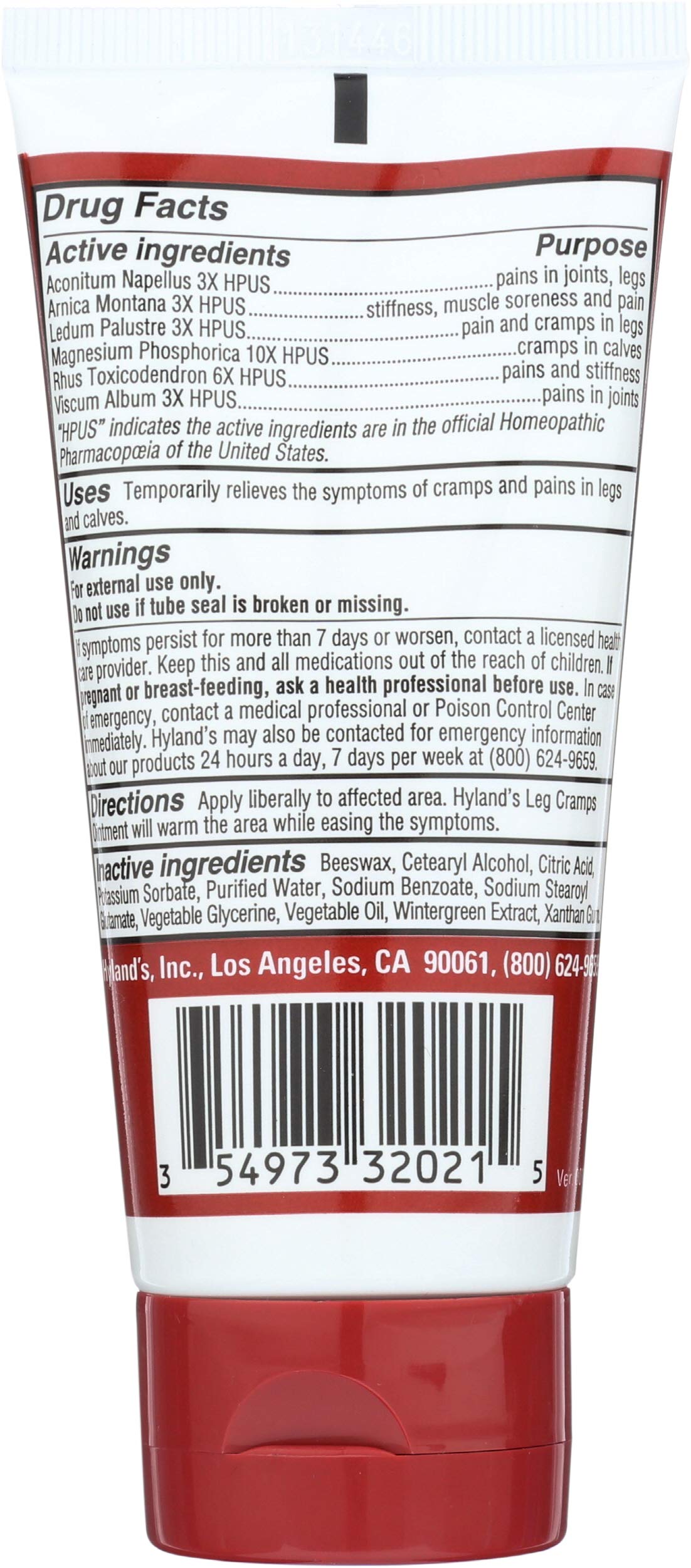 Hylands Homeopathic Leg Cramps - Ointment - 2.5 oz Hyland's buy supplements canada