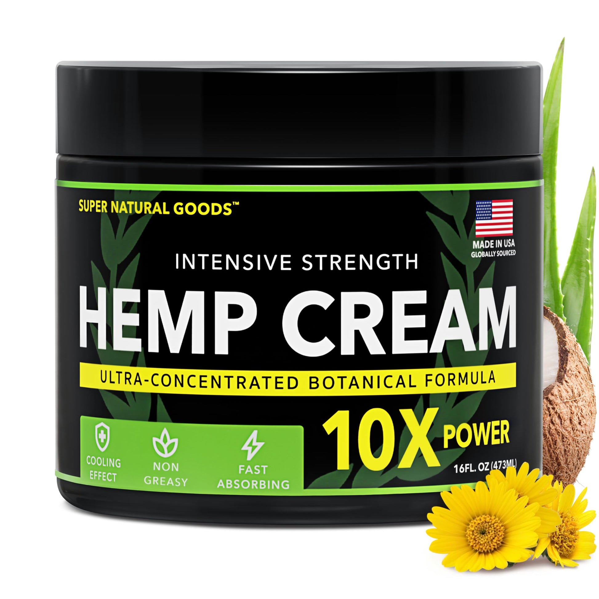 Super Natural Goods Hemp Cream with Hemp Oil, Turmeric, Arnica & Menthol – Botanical Cream with a Cooling Sensation for Localized Application (16oz) Super Natural Goods buy supplements canada