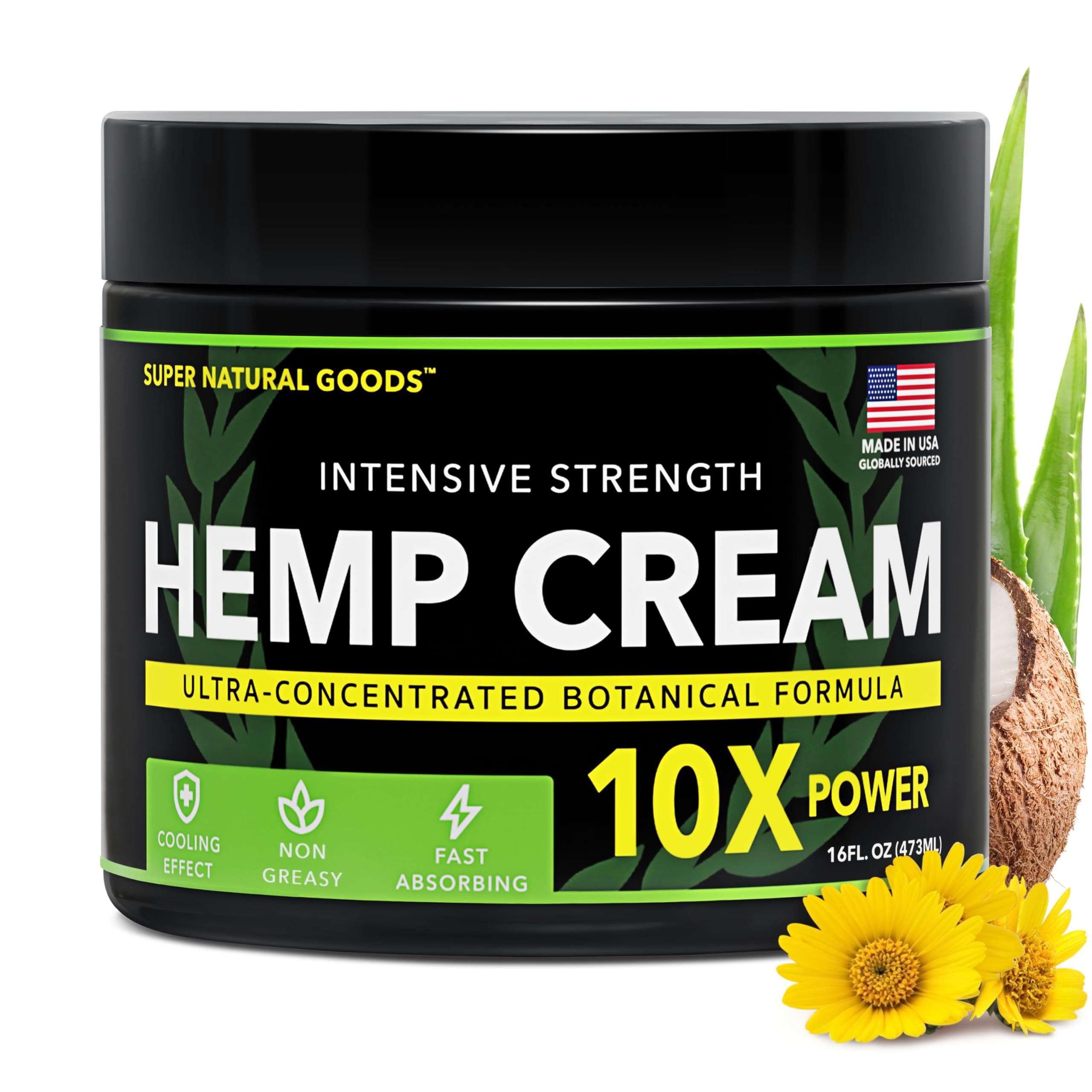 Super Natural Goods Hemp Cream with Hemp Oil, Turmeric, Arnica & Menthol – Botanical Cream with a Cooling Sensation for Localized Application (16oz) Super Natural Goods buy supplements canada