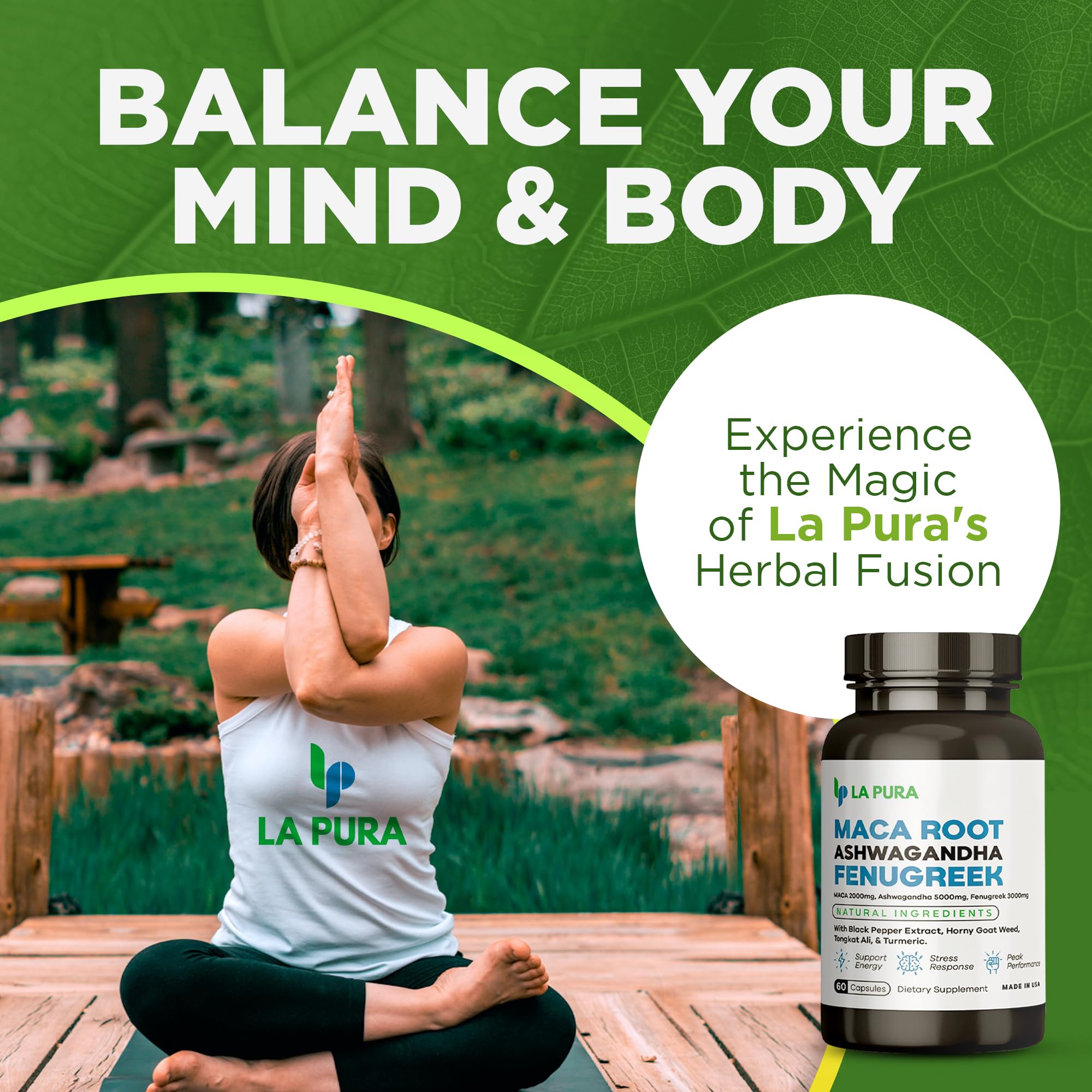 LaPura Ashwagandha 5000mg Maca Root 2000mg Fenugreek 3000mg Supplement LaPura buy supplements canada