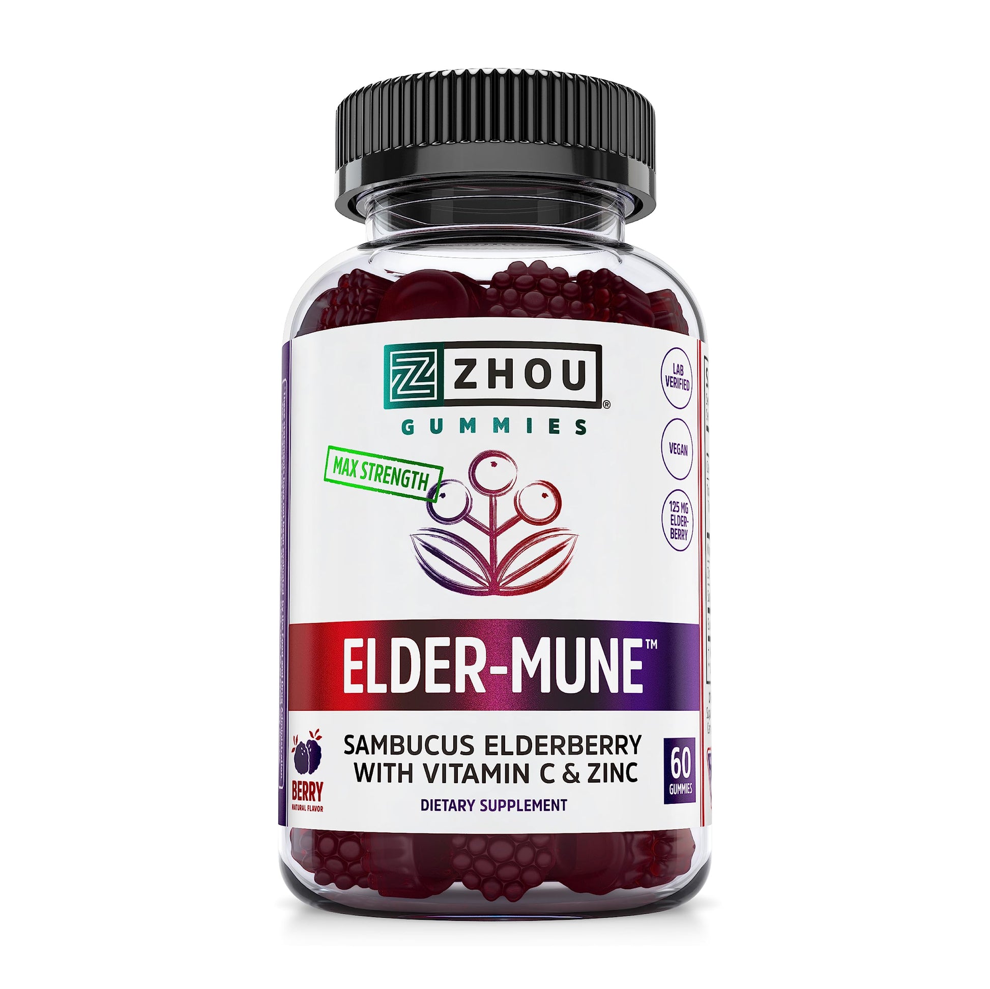 Zhou Nutrition Elder-Mune Sambucus Elderberry Gummies with Zinc and Vitamin C & vH Zhou Nutrition buy supplements canada
