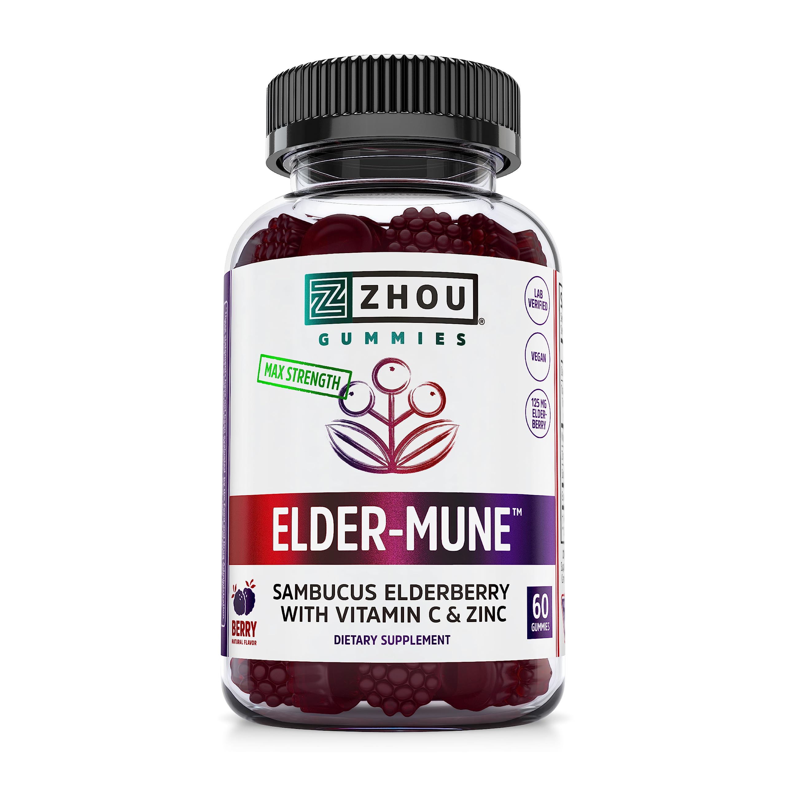 Zhou Nutrition Elder-Mune Sambucus Elderberry Gummies with Zinc and Vitamin C & vH Zhou Nutrition buy supplements canada