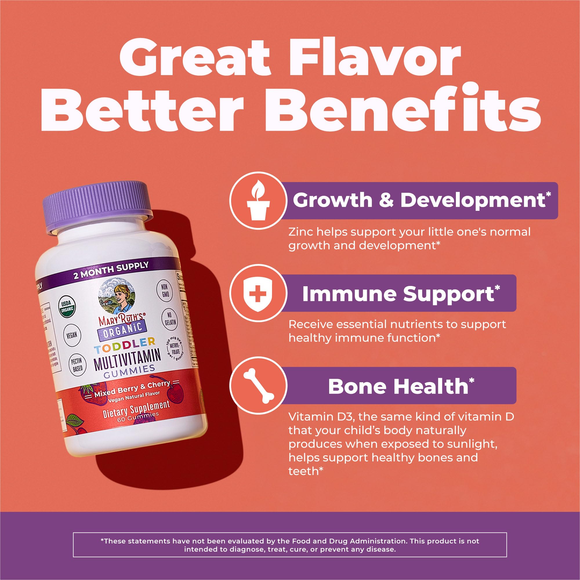 MARYRUTH'S Organic Toddler Multivitamin Gummies | Ages 4+ | Vitamin A, C, D, E, B6, B12, Biotin, Iodine, Zinc | Immunity | Bone & Teeth Health MARYRUTH'S buy supplements canada