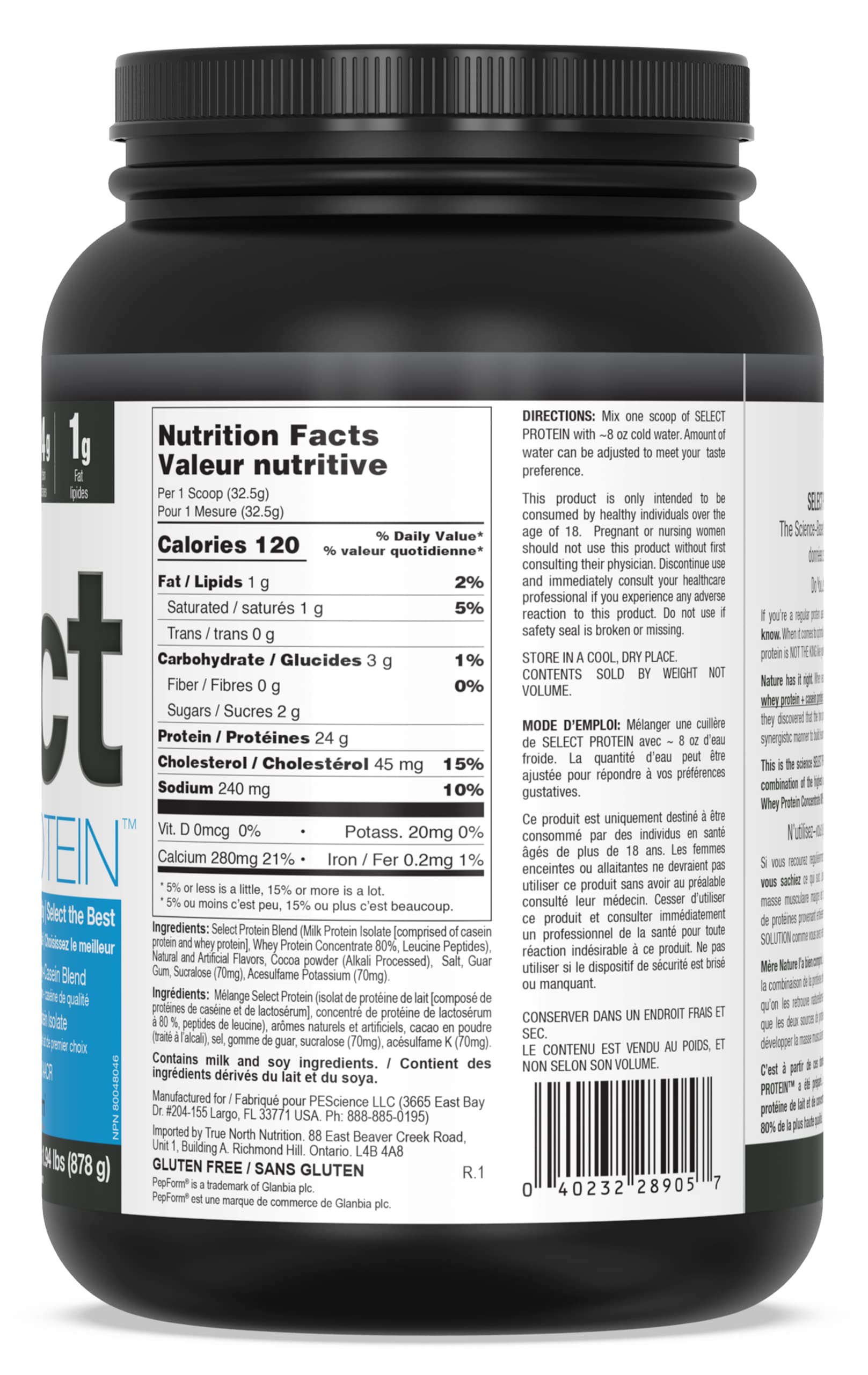 Select Protein Chocolate Mint Cookie 27 PEScience buy supplements canada
