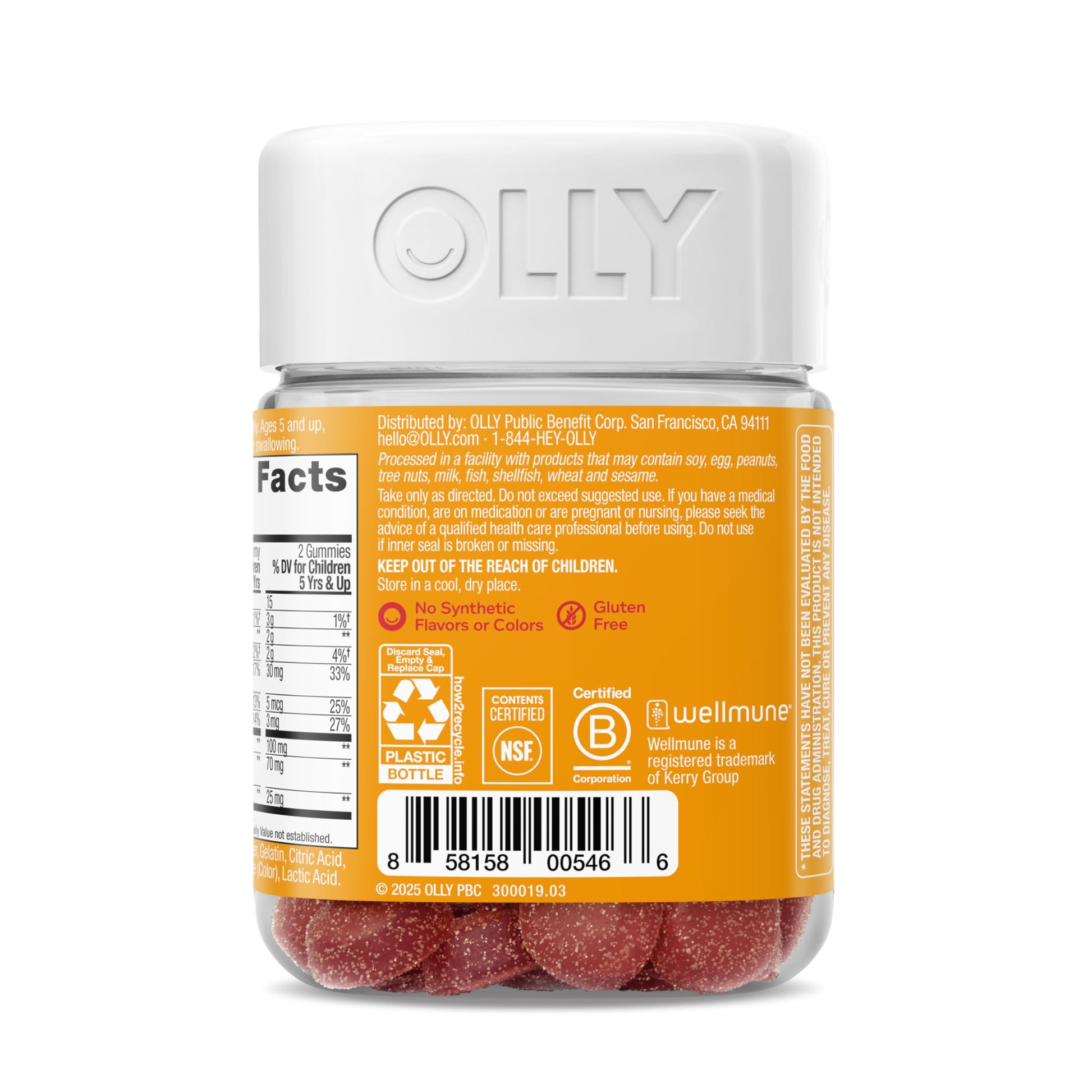 OLLY Kids Immunity Gummy, Immune Support, Wellmune, Elderberry, Vitamin C, Zinc, Chewable Supplement, Cherry - 50 Count OLLY buy supplements canada