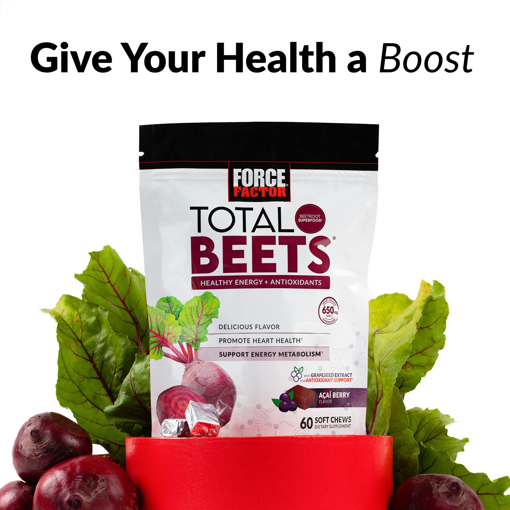 Force Factor Total Beets Soft Chews with Beetroot, Nitrates, L-Citrulline, Grapeseed Extract Force Factor buy supplements canada