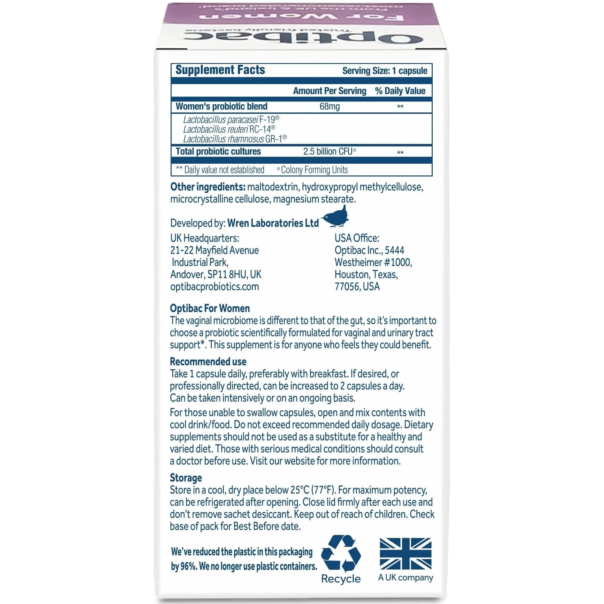 Optibac Probiotics for Women - Vegan Probiotic to Support Vagina Flora and Urinary Tract Health - 14 Capsules Optibac Probiotics buy supplements canada