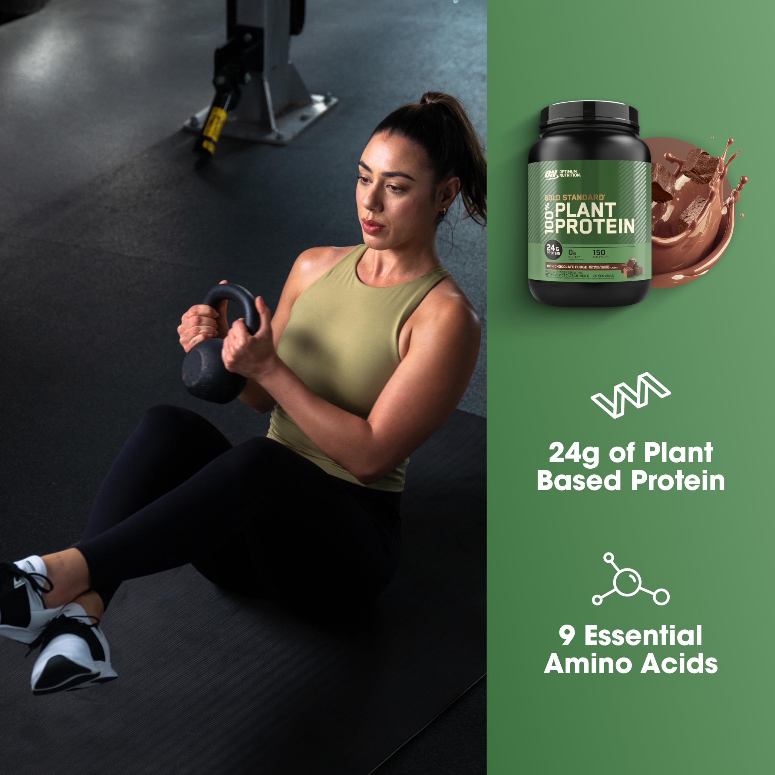 Optimum Nutrition Gold Standard 100% Plant Based Protein Powder, Gluten Free, Vegan Protein for Muscle Support and Recovery with Amino Acids - Rich Chocolate Fudge, 20 Servings (Packaging May Vary) Optimum Nutrition buy supplements canada