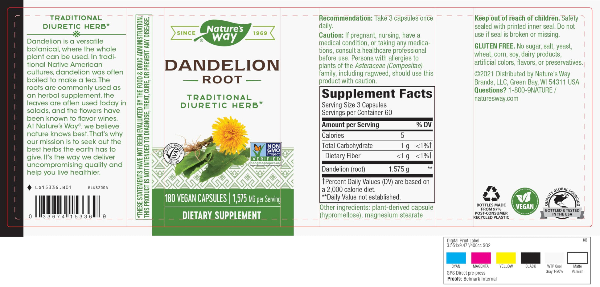 Nature's Way Dandelion Root Diuretic Herb* 525 mg per Capsule Non-GMO Nature's Way buy supplements canada