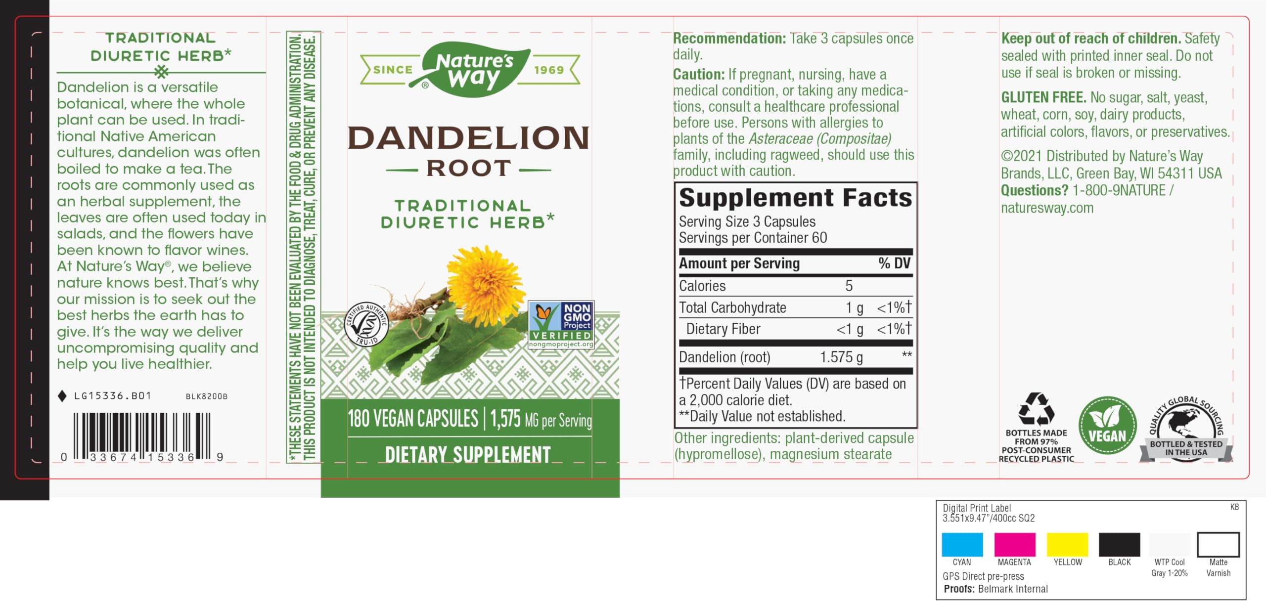 Nature's Way Dandelion Root Diuretic Herb* 525 mg per Capsule Non-GMO Nature's Way buy supplements canada