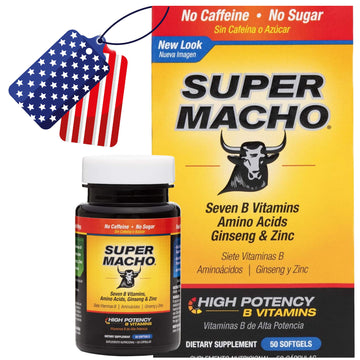 Super Macho, High Potency B Vitamins and Amino Acids, Fuel for Today's Active Men, No Caffeine, No Sugar, Dietary Supplement, Made in USA,50 Softgels Super Macho buy supplements canada