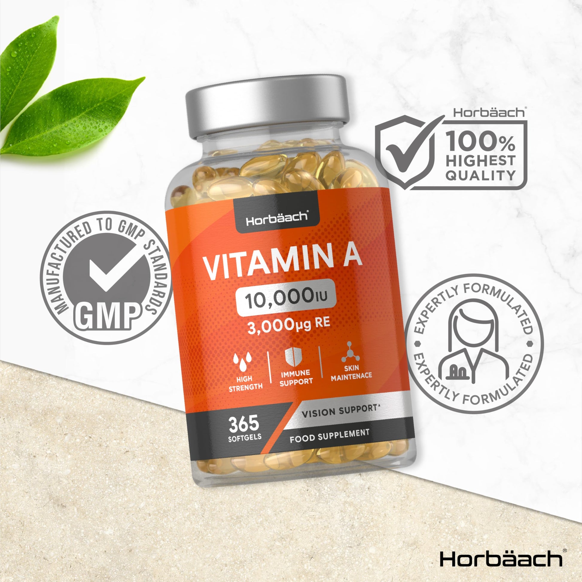 Vitamin A Capsules 10,000iu | 365 Count (1 Year Supply) | High Strength Vitamin A Supplem Horbäach buy supplements canada
