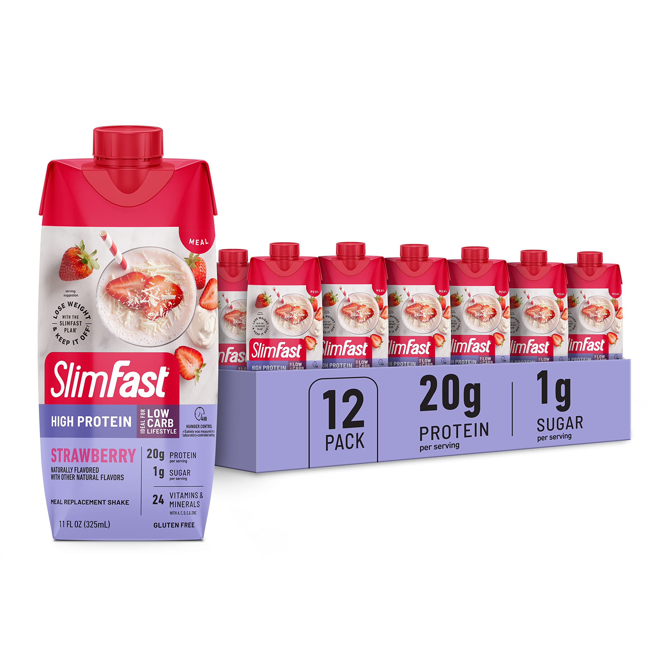 SlimFast Protein Shake, Strawberry- 20g Protein, Meal Replacement Shake Ready to Drink SlimFast buy supplements canada