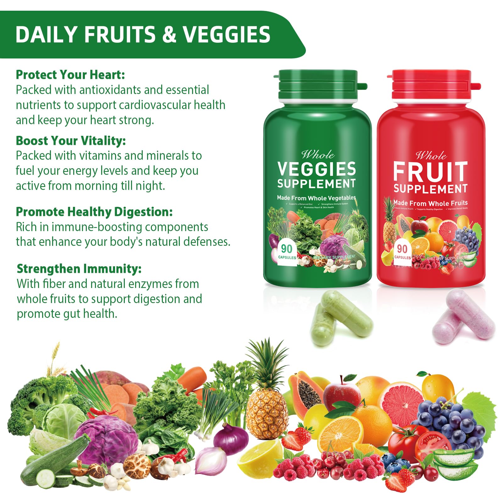 Ruduwu Fruit Capsules - 100% Whole Natural Fruits Supplements - Vitamins Supplement Dietary Nutritional Balance,Whole Food Supplement Ingredients Blended Vitamin & Mineral Ruduwu buy supplements canada
