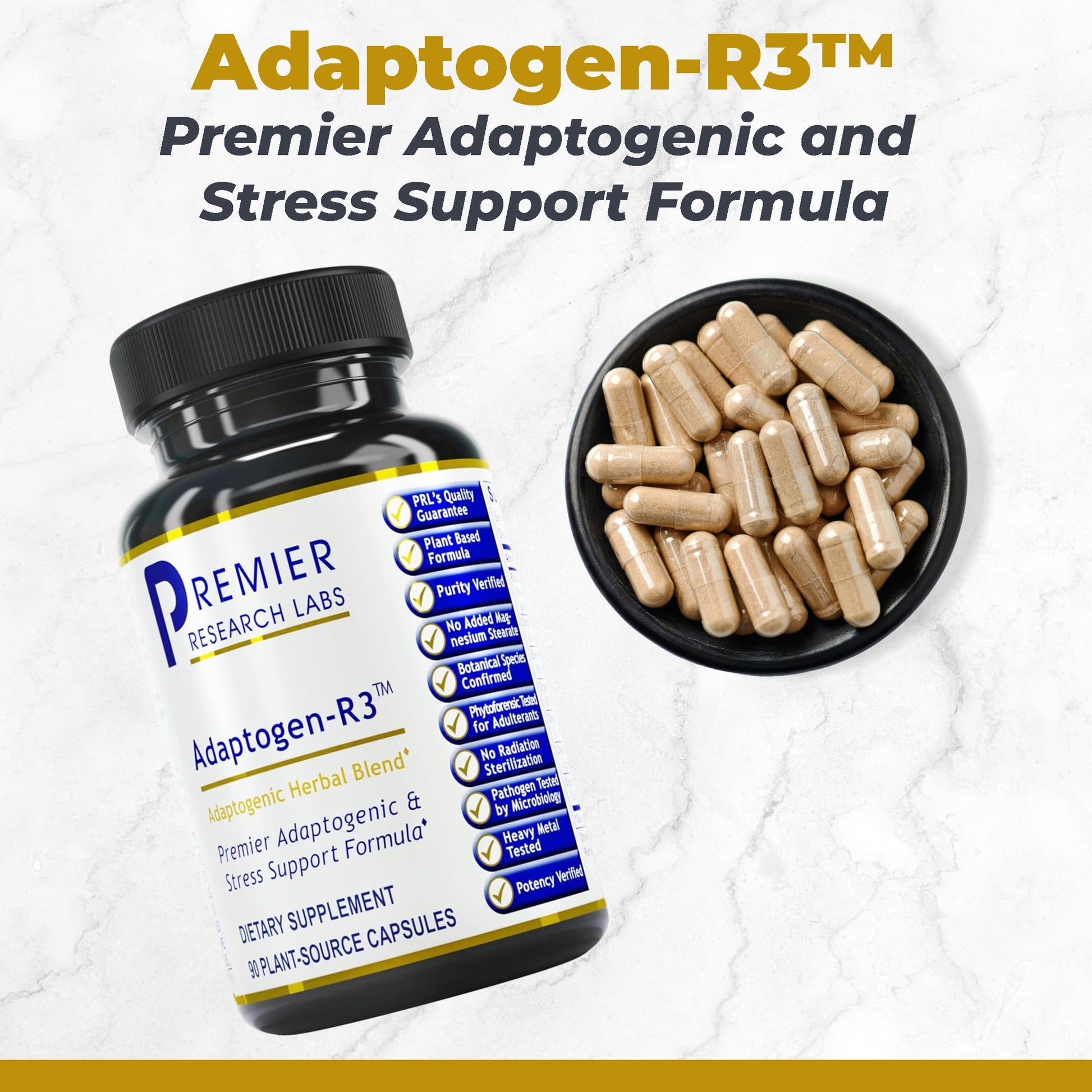 Premier Research Labs Adaptogen-R3 Supplement - Rhodiola Rosea Supplement with Maca Root, Adaptogen Complex for Stress, Heart & Metabolic Health - 90 Vegetarian Capsules Premier Research Labs buy supplements canada