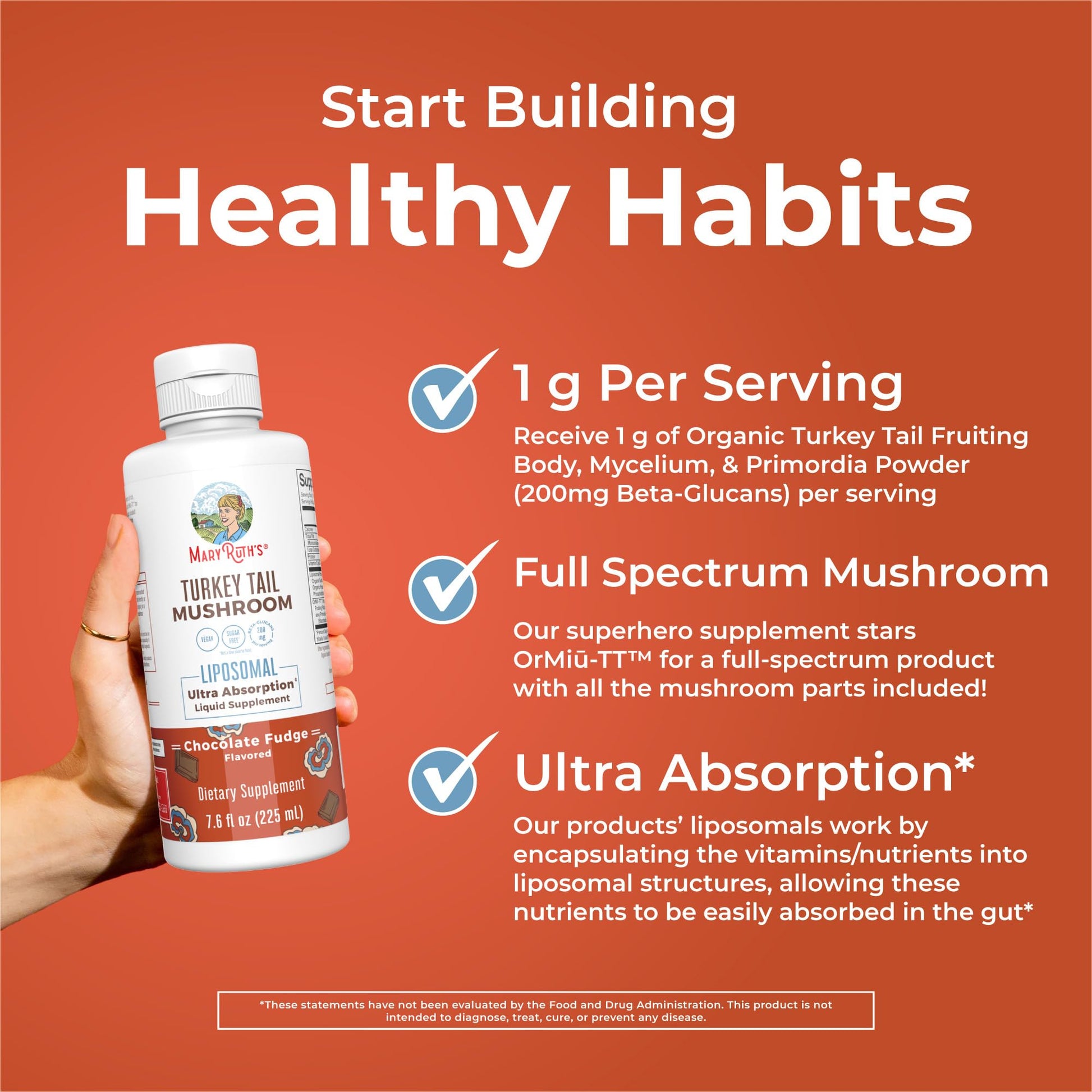 MaryRuth Organics Turkey Tail Mushroom Supplement | Ultra Absorption Liposomal | Full Spectrum | 200mg Beta-Glucans Per Serving | Vegan | 7.6 oz | 15 Servings MARYRUTH'S buy supplements canada