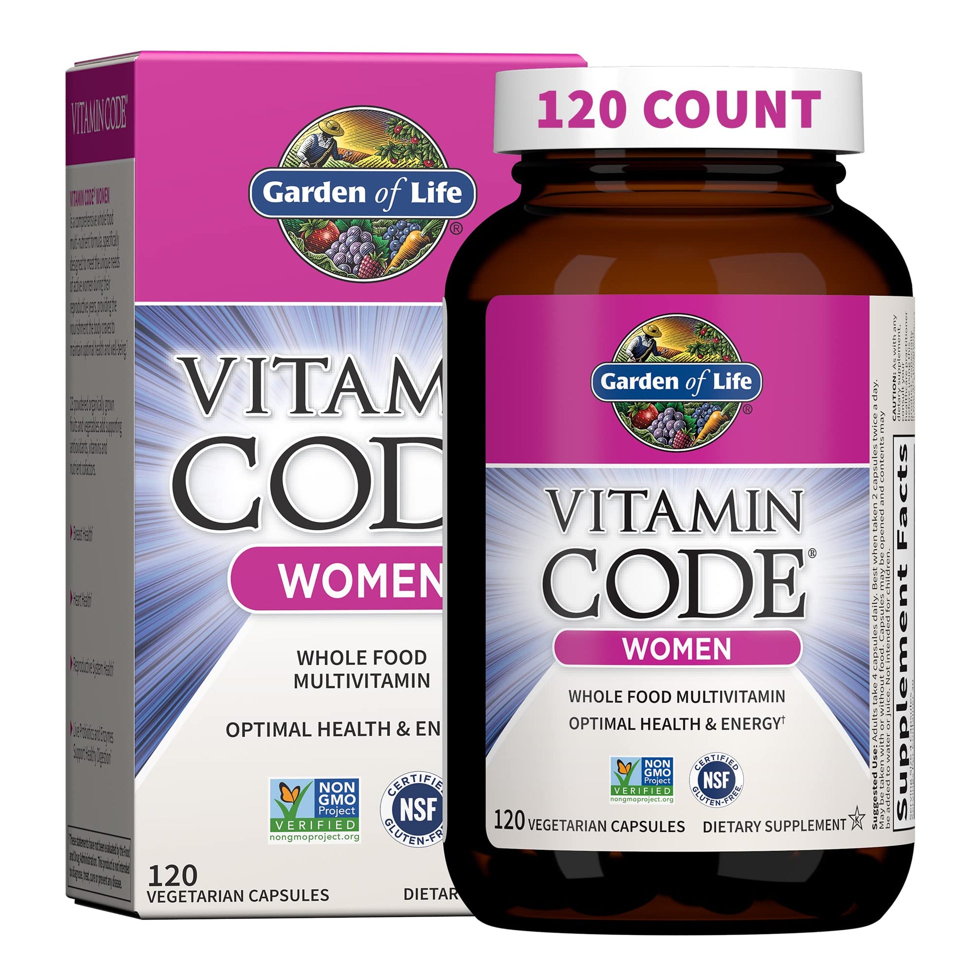 Garden of Life Multivitamin for Women, Vitamin Code Women's Multi - Whole Food Womens Multi Vitamins, Iron, Folate not Folic Acid Garden of Life buy supplements canada