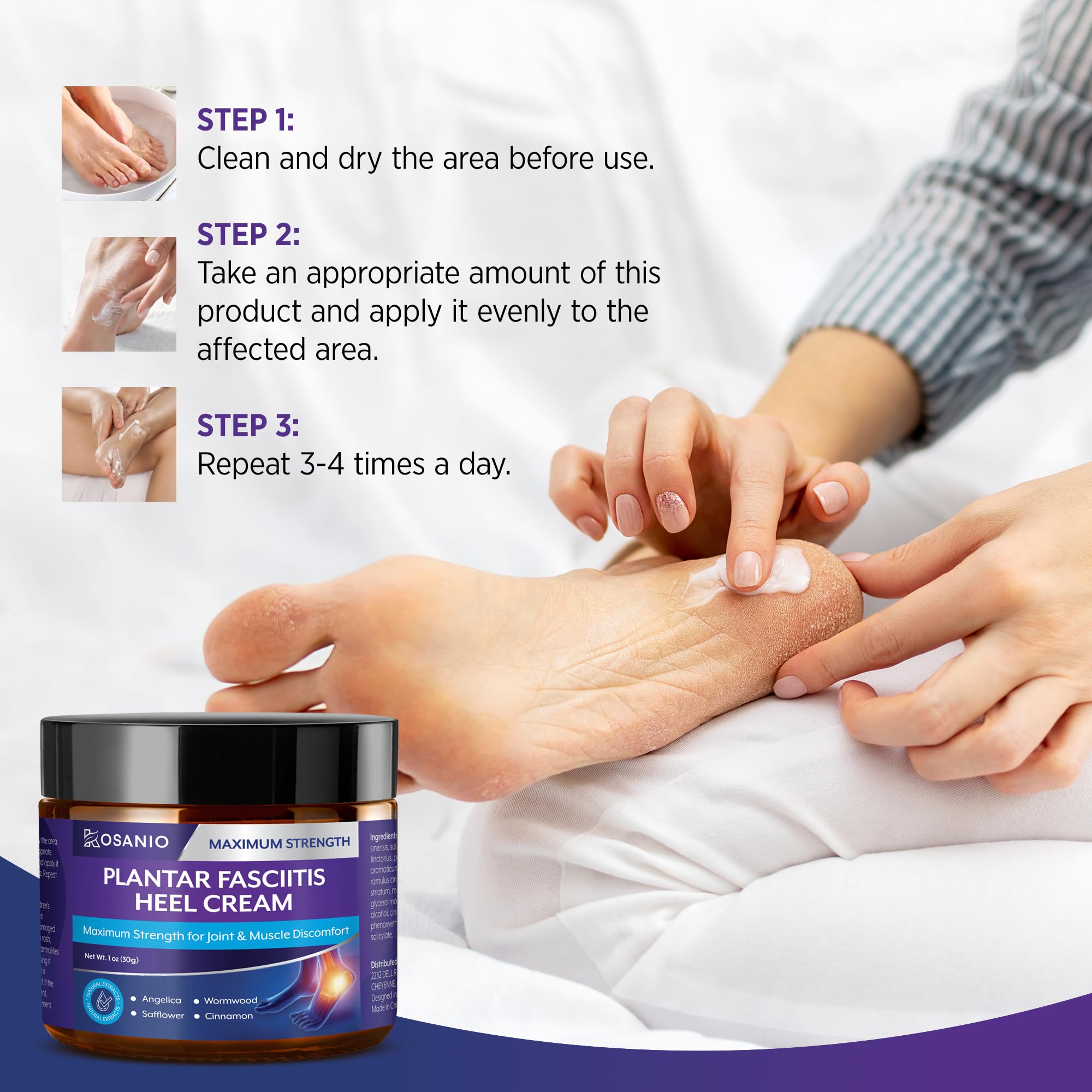 KOSANIO Plantar Fasciitis Relief Cream - Heel Discomfort Relief for Plantar Fasciitis, Foot, Knee, Hands, Legs - Natural Herbal Concentrate Formula - (30g / 1 oz (Pack of 1)) KOSANIO buy supplements canada
